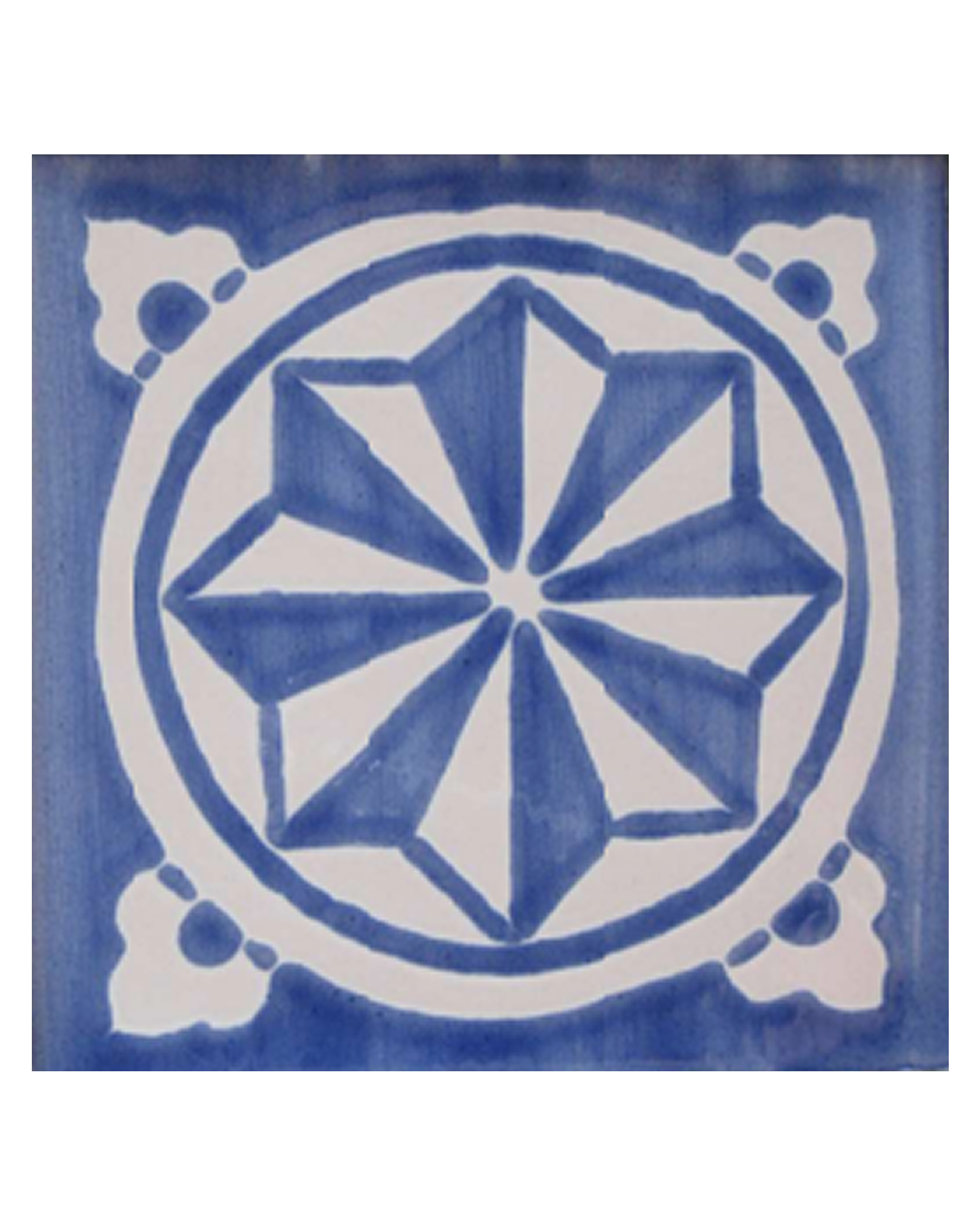 Brujula 8-point star ceramic tile - Blue - CASA PLETORICA.png
