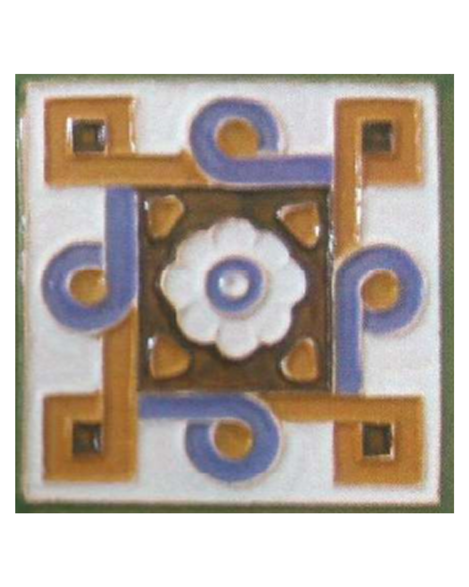 Gerbera - Lila and Brown - Cuerda Seca Ceramic Tiles - CASA PLETÓRICA.png