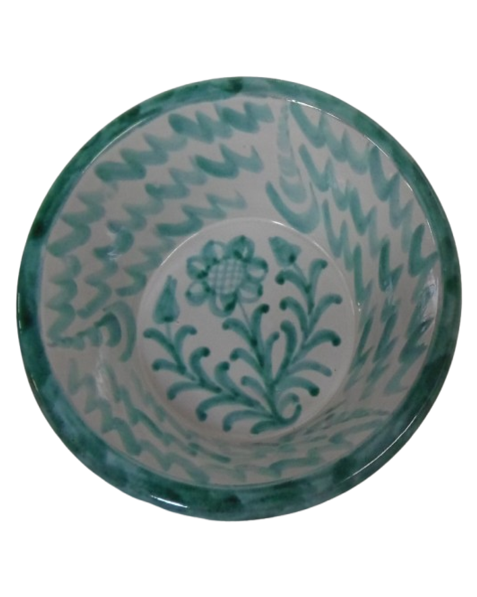 Gavilla Lebrillo in Green with Painted Border