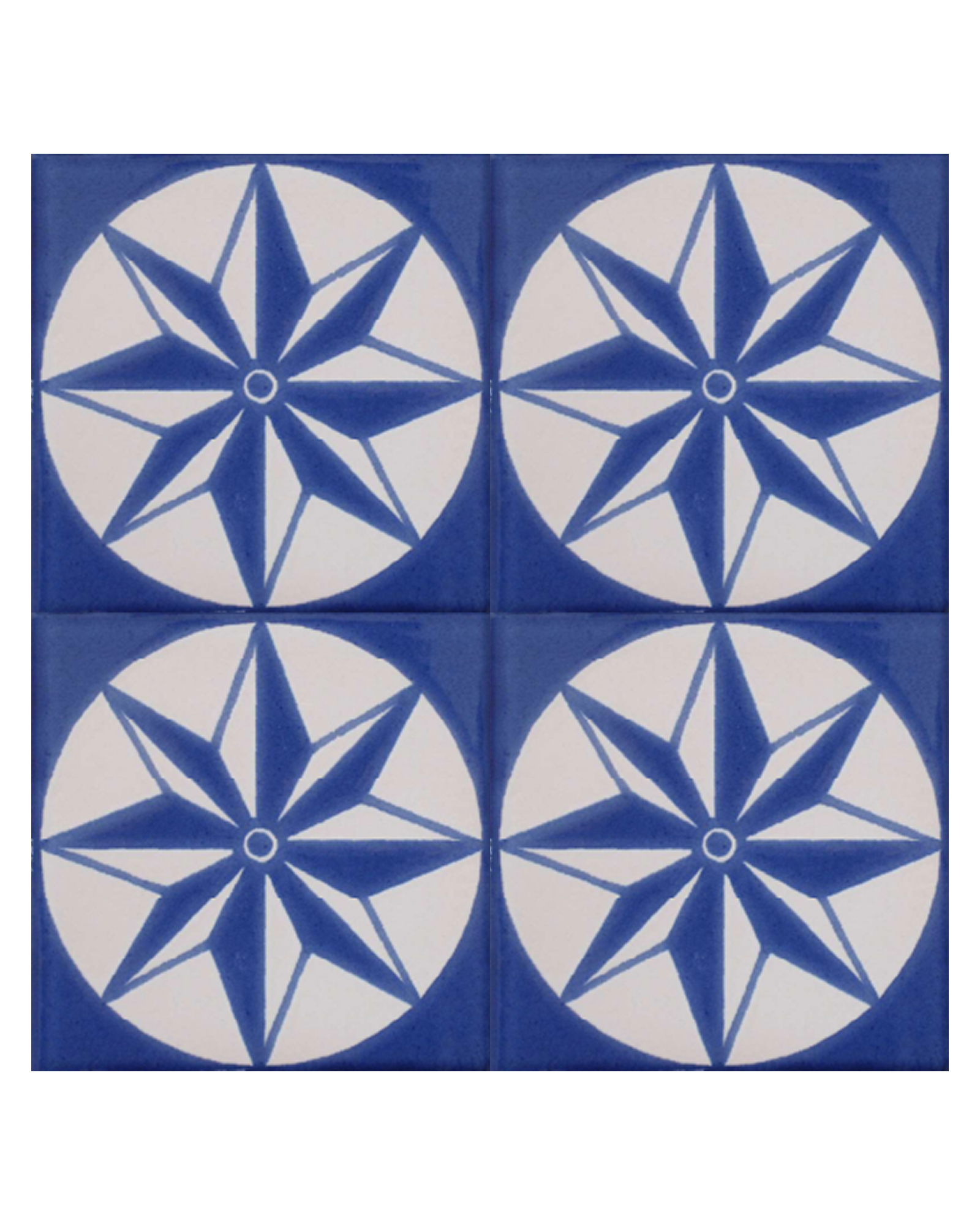 Brújula Ceramic Tile in Cobalt Blue