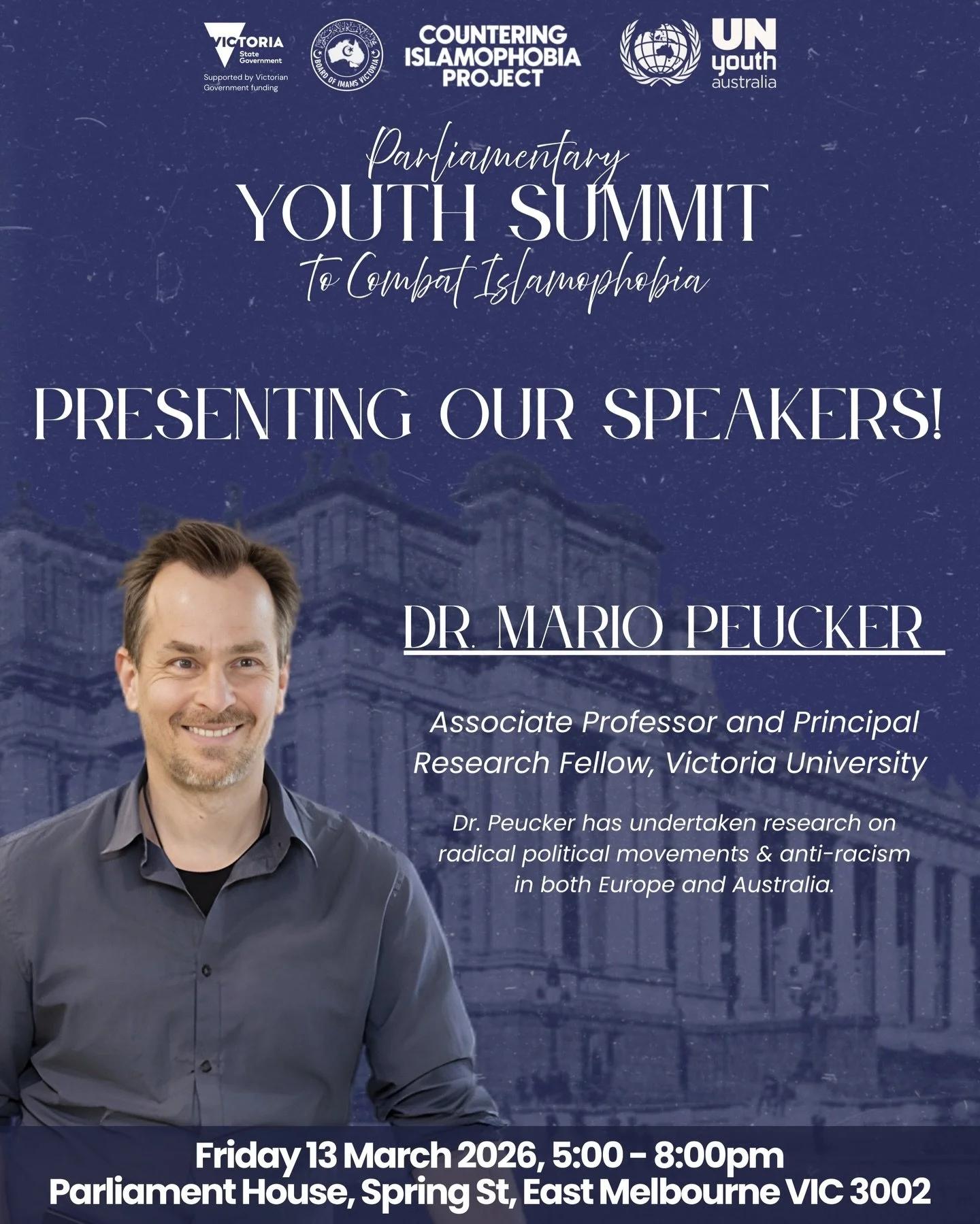 What actually drives Islamophobia? 🤔

Join us at the Parliamentary Youth Summit as Dr. Mario Peucker unpacks the forces behind anti-Muslim hate in our panel discussion! 

With over two decades of work in anti-racism research and inclusion-exclusion 