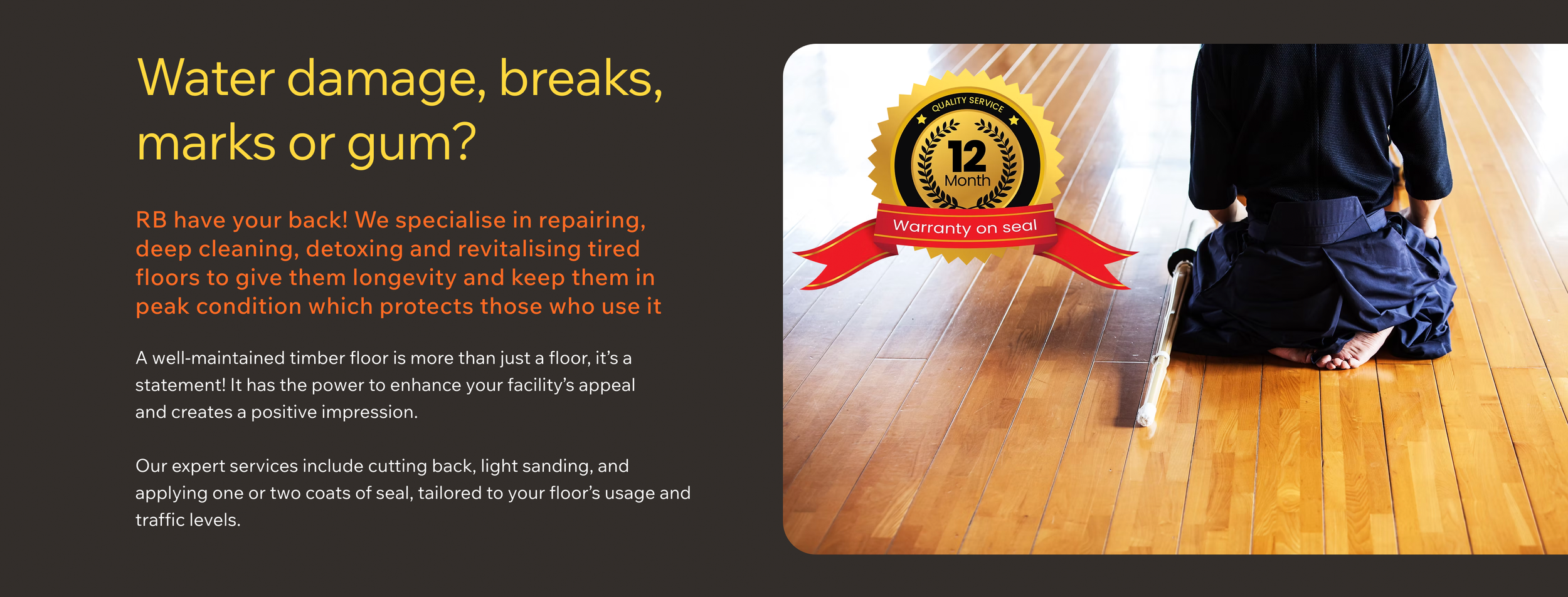 A person kneeling on a hardwood floor, with a crutch beside them, next to a window with sunlight streaming through.