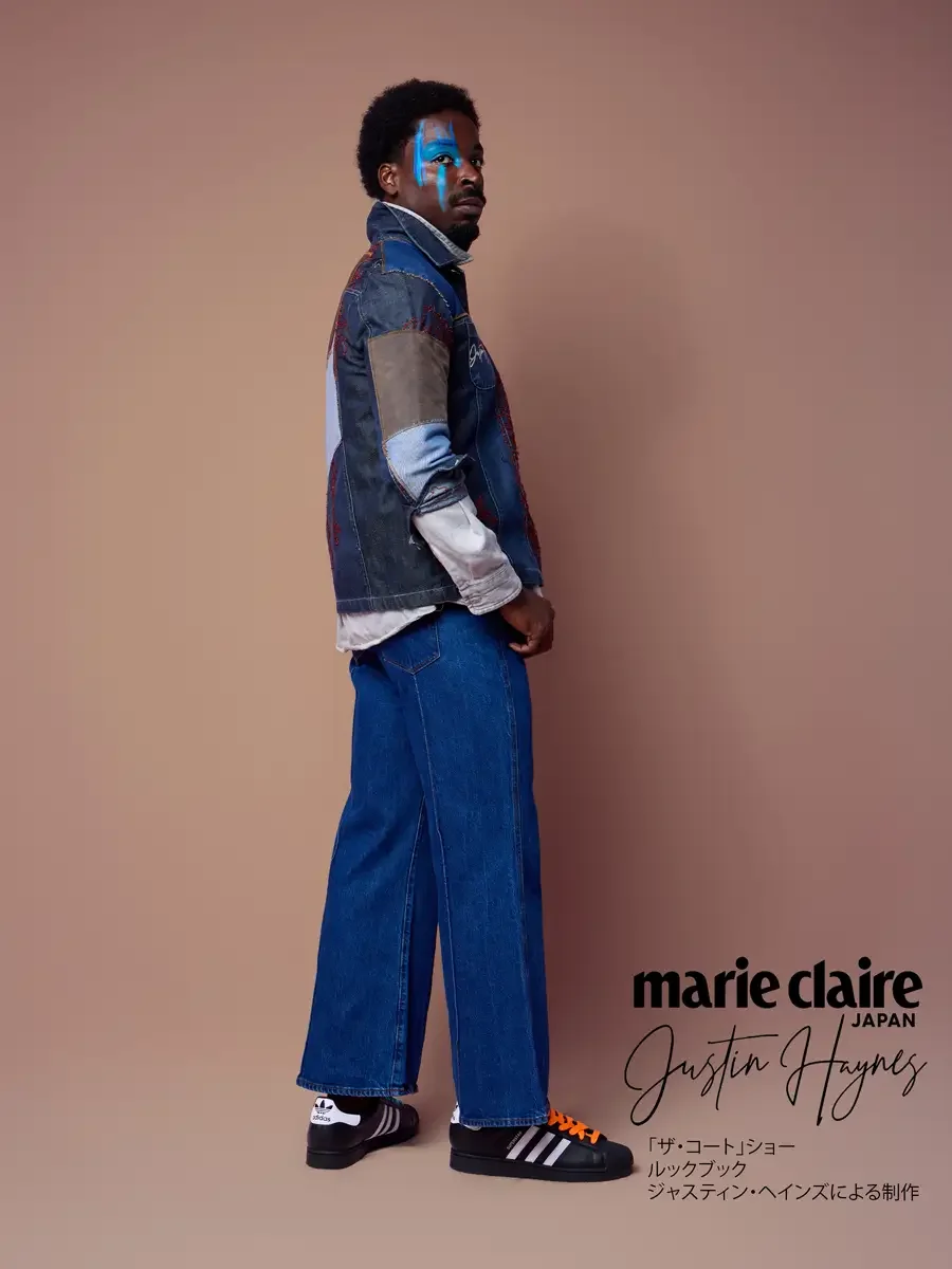 Back embroidery of a floral denim jacket, turned view, JUS10H Court Show lookbook