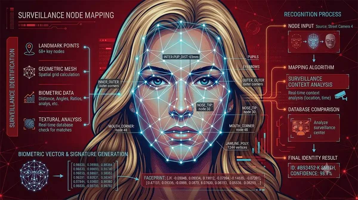 surveillance node mapping recognition software with or without consent