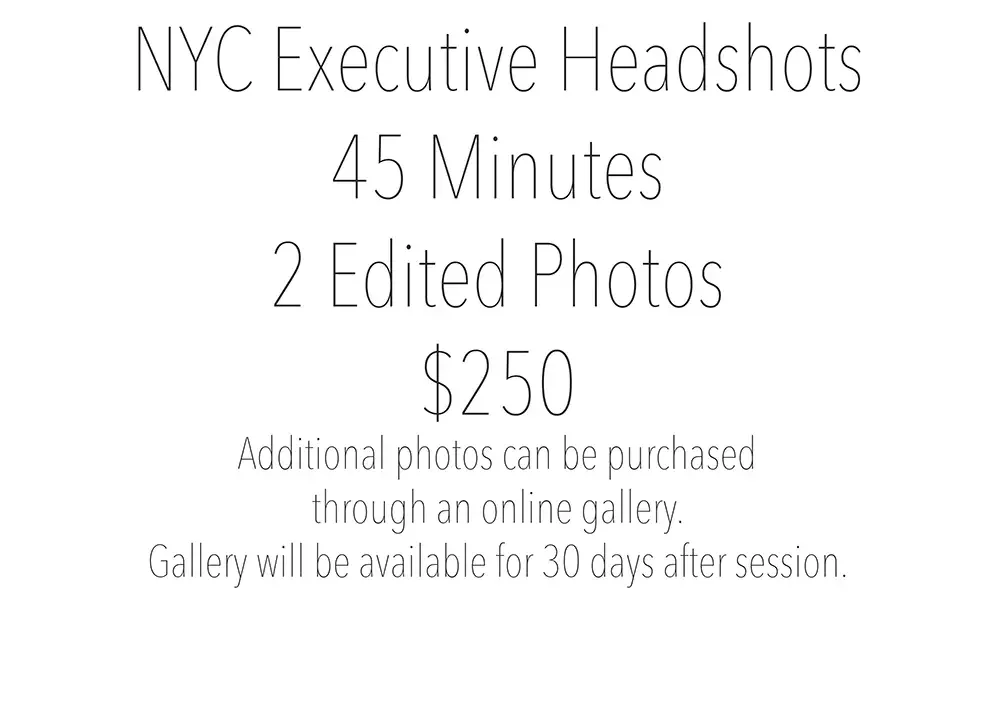 professional executive headshots in manhattan 45 minute sessions