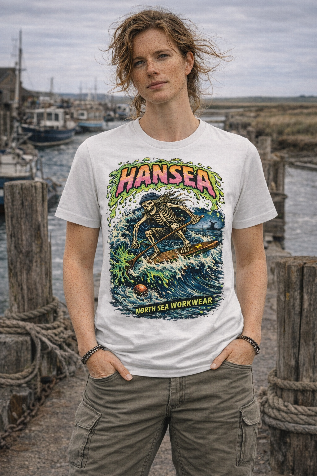 Hansea Skeleton Surfer T-Shirt