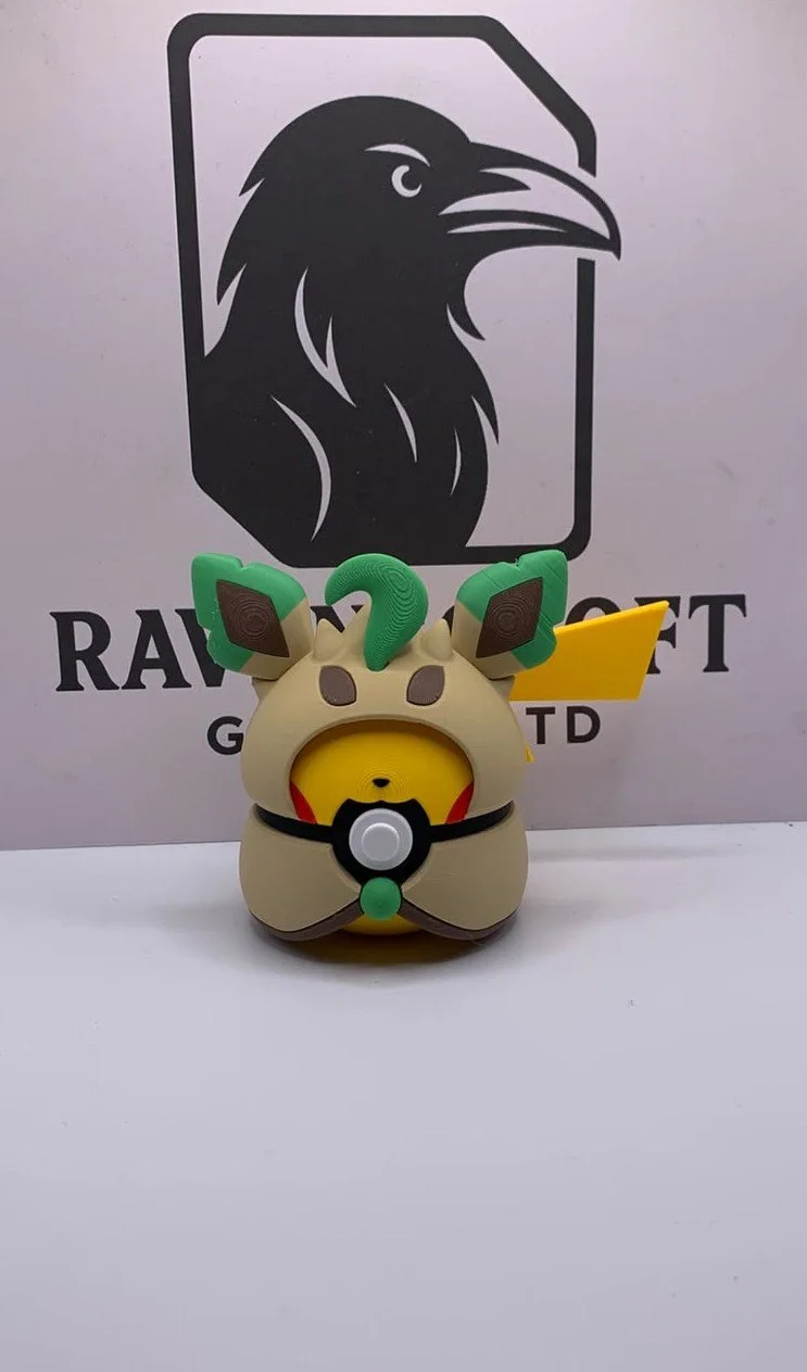 Pikachu Leafeon Poncho  Character Ball | 3D Printed Display Collectable