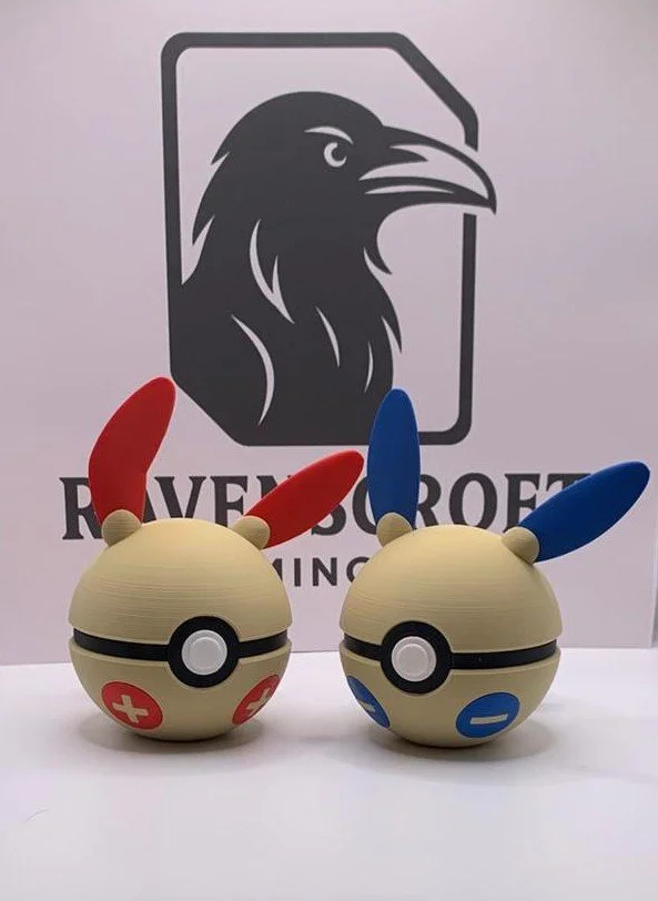 Plusle and Minun Character Ball | 3D Printed Display Collectable