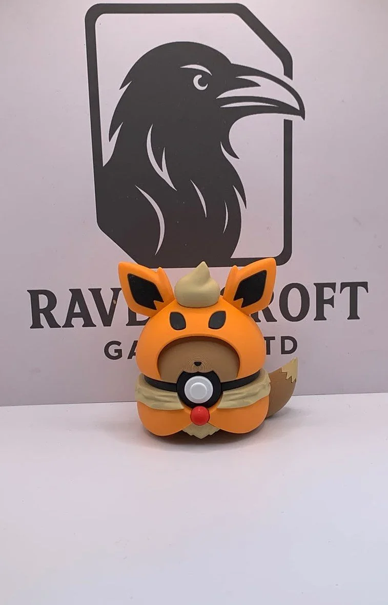 Eevee Flareon Poncho Character Ball | 3D Printed Display Collectable