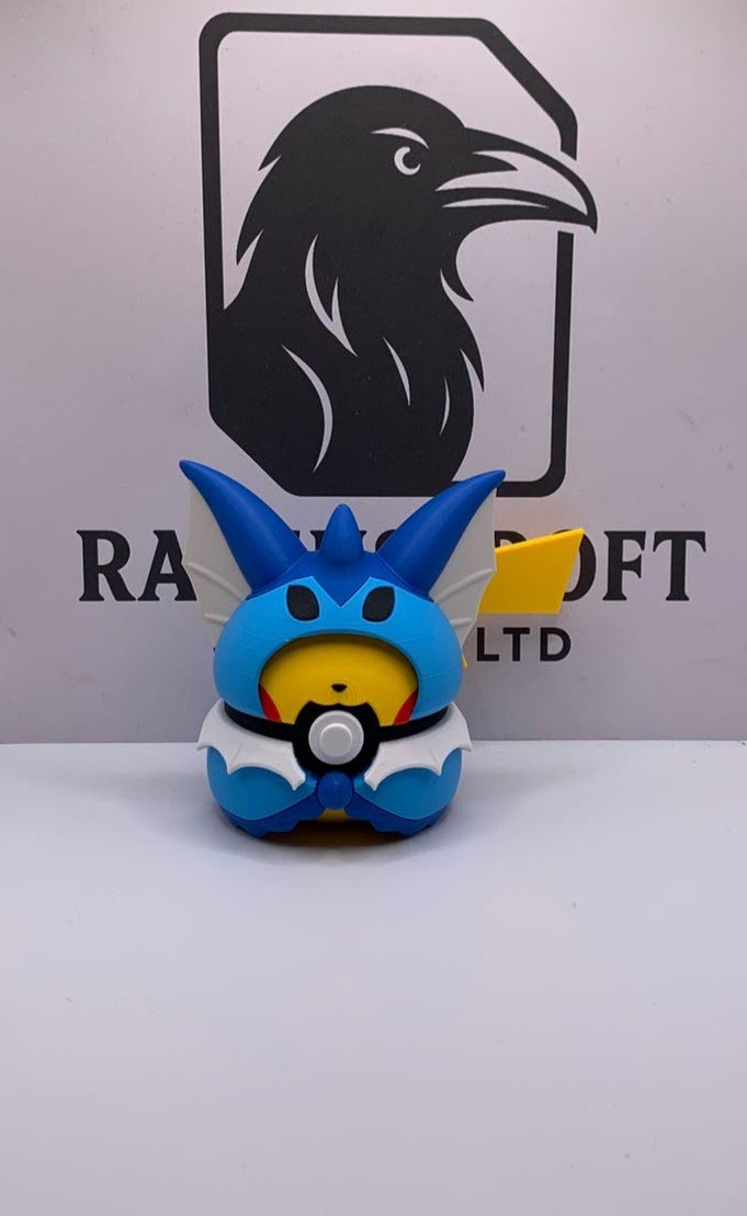 Pikachu Vaporeon Poncho  Character Ball | 3D Printed Display Collectable