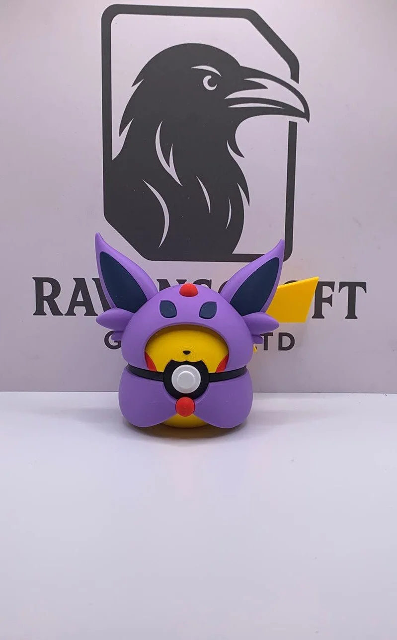 Pikachu Espeon Poncho  Character Ball | 3D Printed Display Collectable