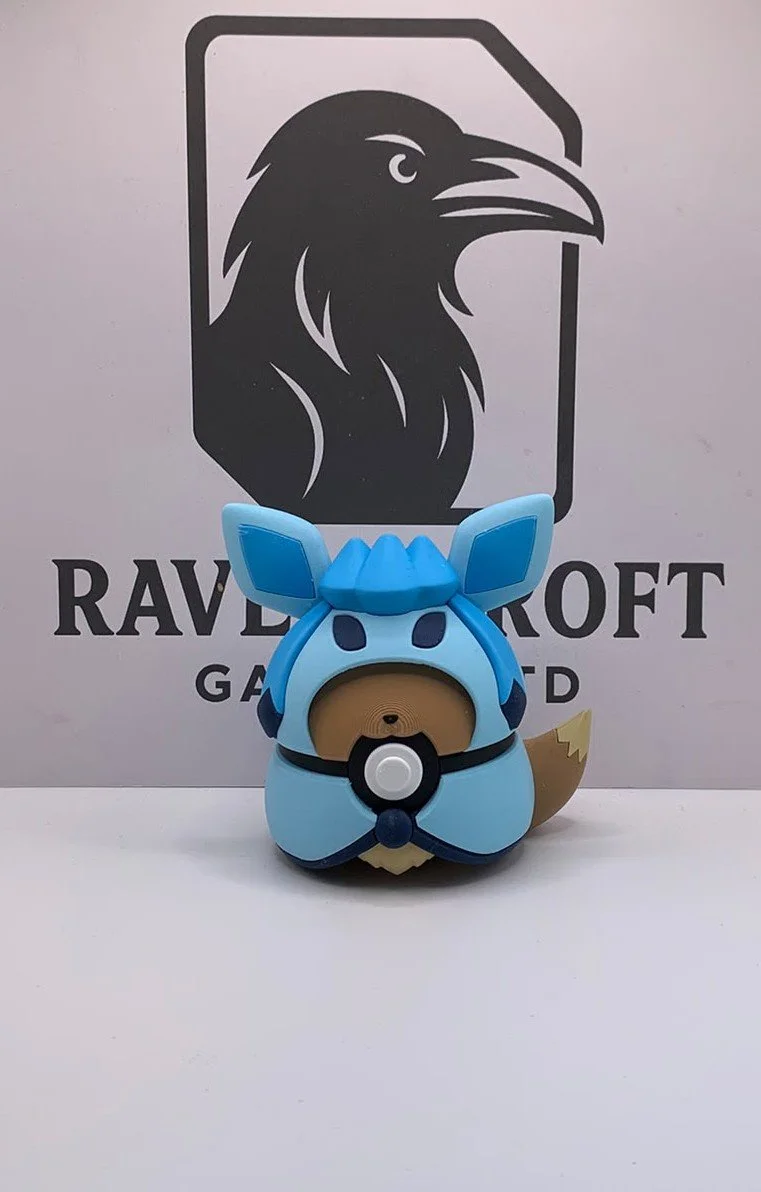 Eevee Glaceon Poncho Character Ball | 3D Printed Display Collectable