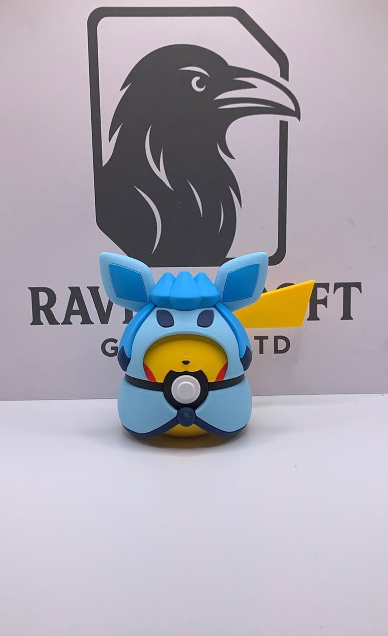 Pikachu Glaceon Poncho  Character Ball | 3D Printed Display Collectable