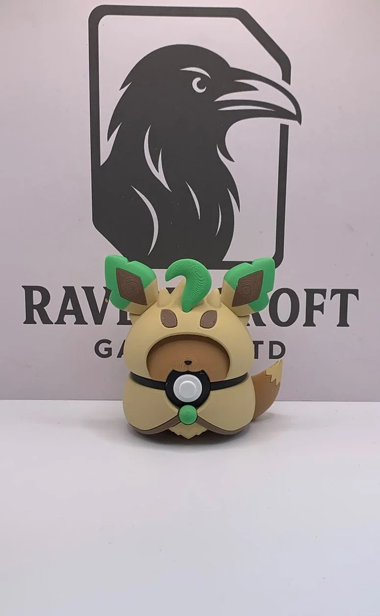 Eevee Leafeon Poncho  Character Ball | 3D Printed Display Collectable