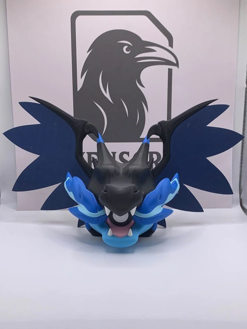 Mega Charizard X  Character Ball | 3D Printed Display Collectable
