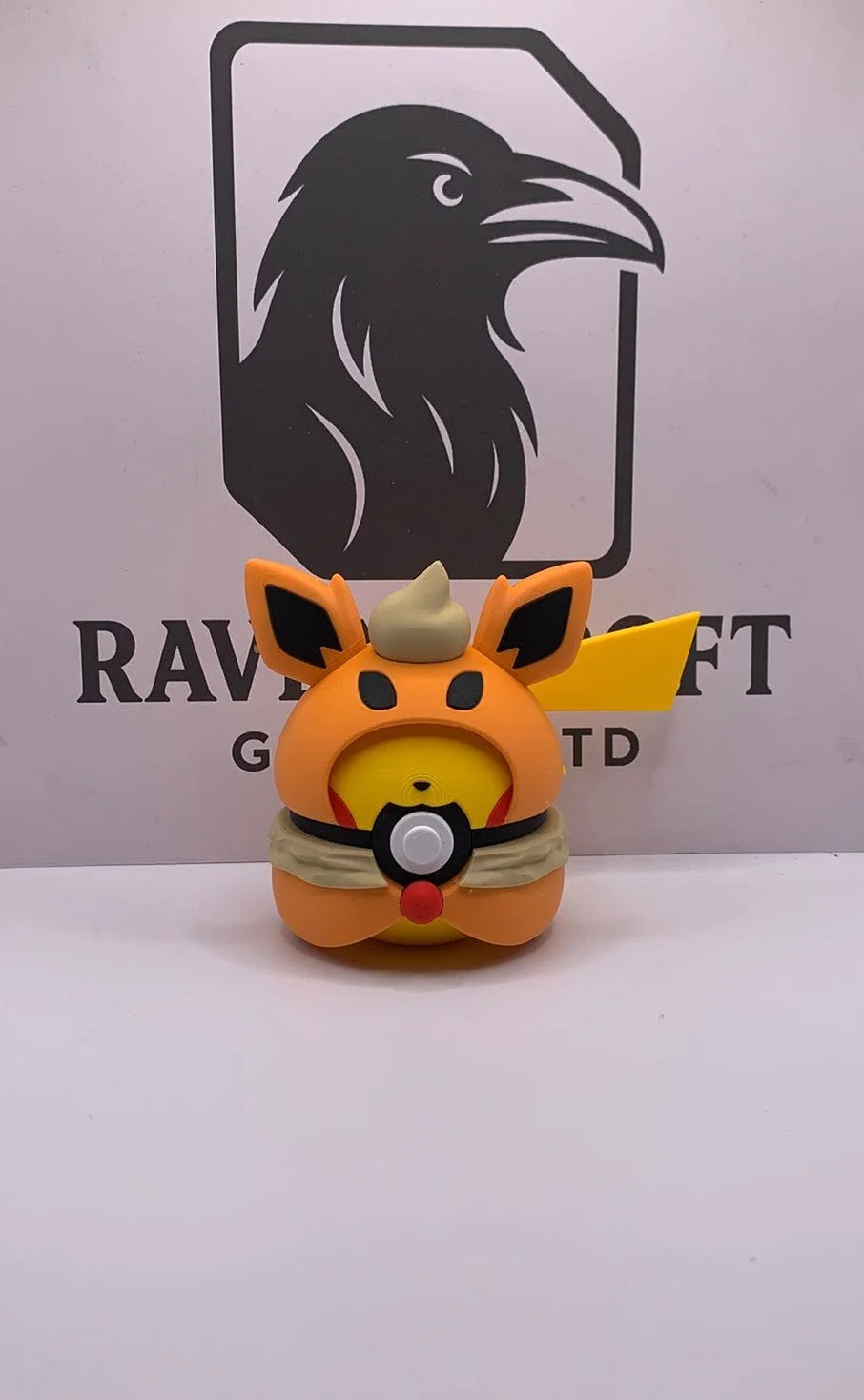 Pikachu Flareon Poncho  Character Ball | 3D Printed Display Collectable