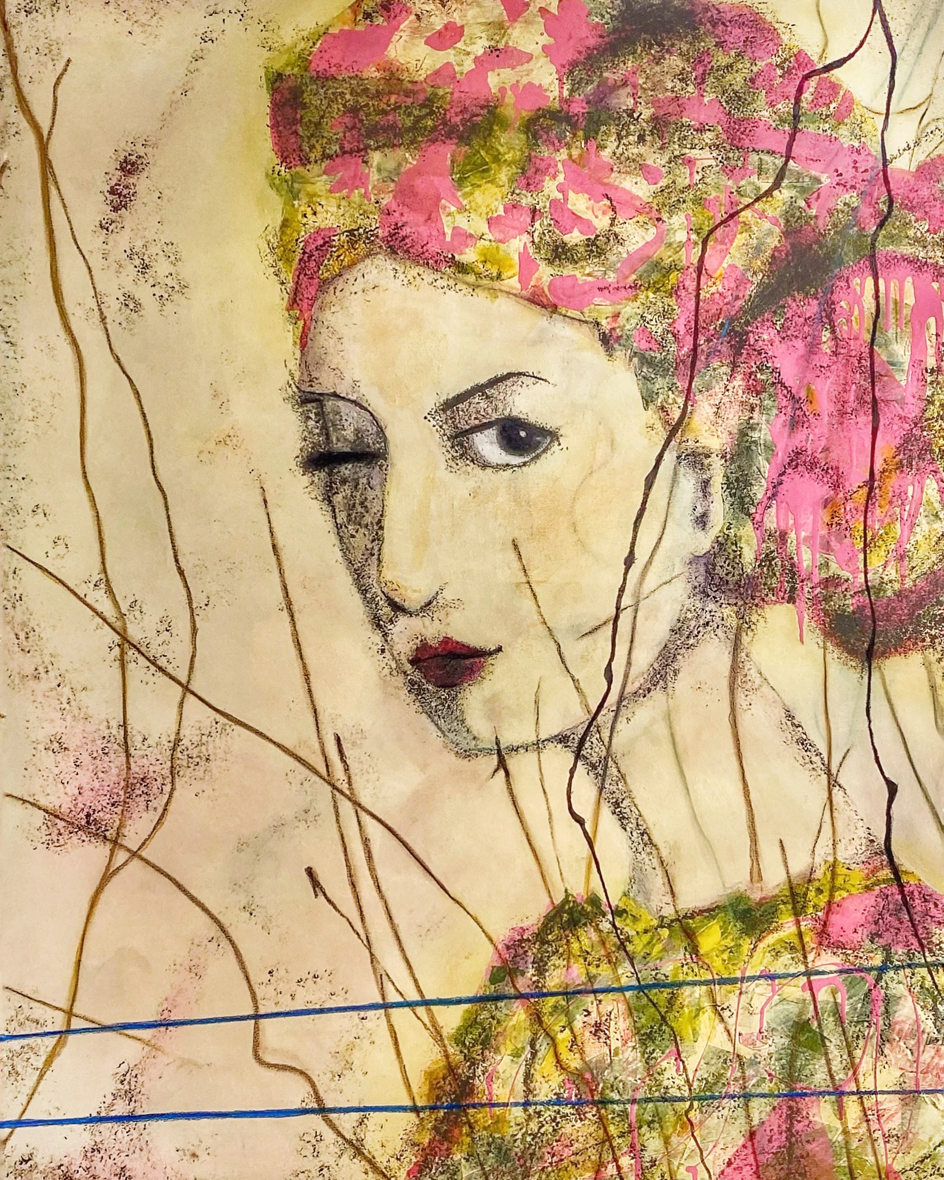 Freya | 90 x 120 cm | Acrylfarbe und Pastell-Kreide auf Leinwand