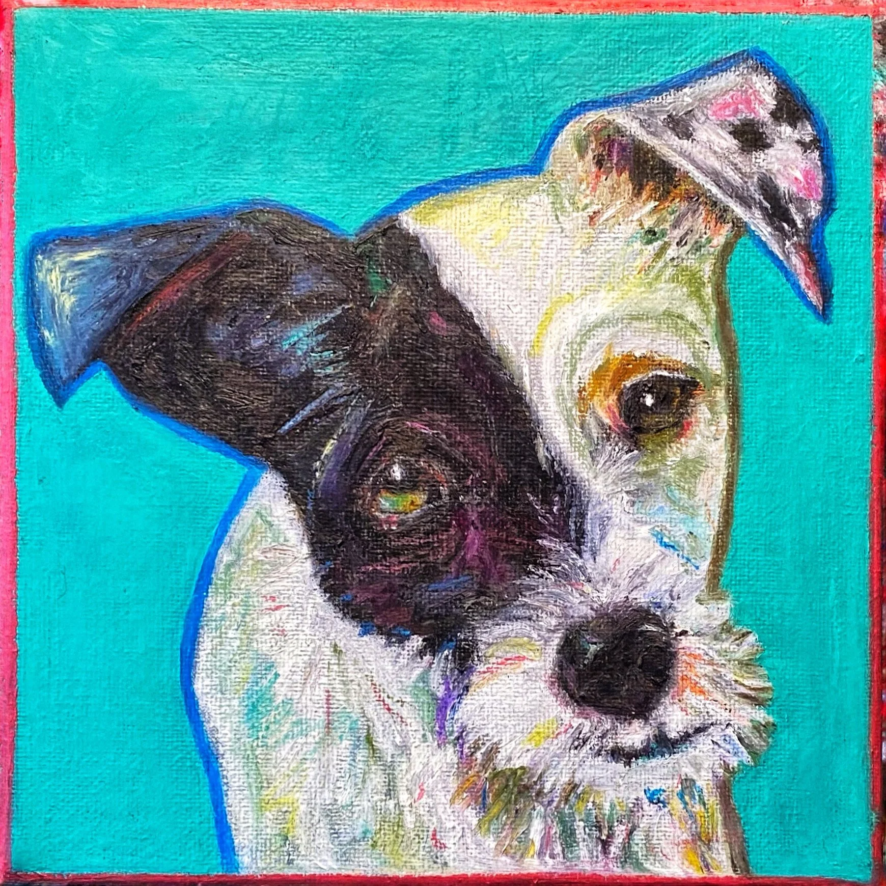 Charlie | 20 x 20 cm | Acrylfarbe und Ölfarbe auf Leinwand
