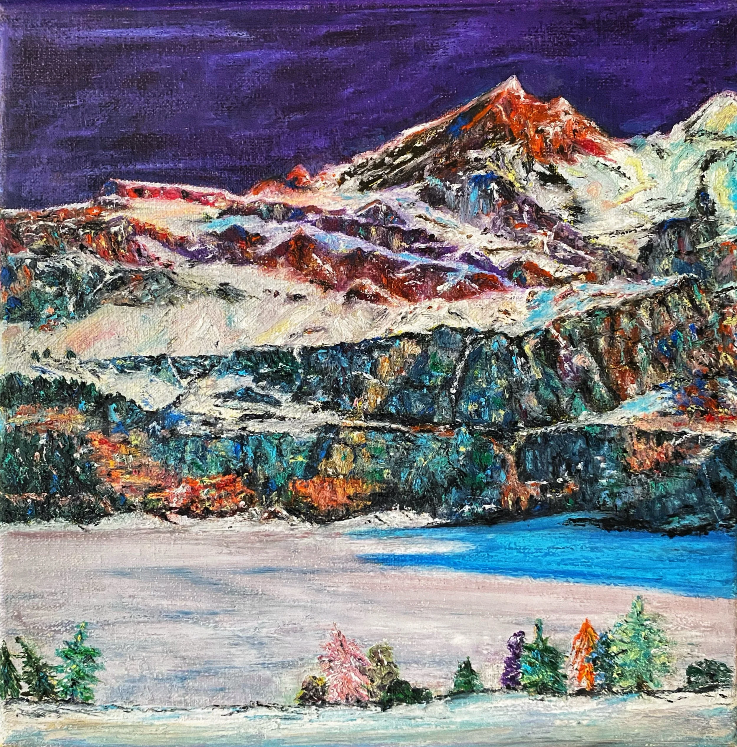 Mountains II | 20 x 20 cm | Ölfarbe auf Leinwand