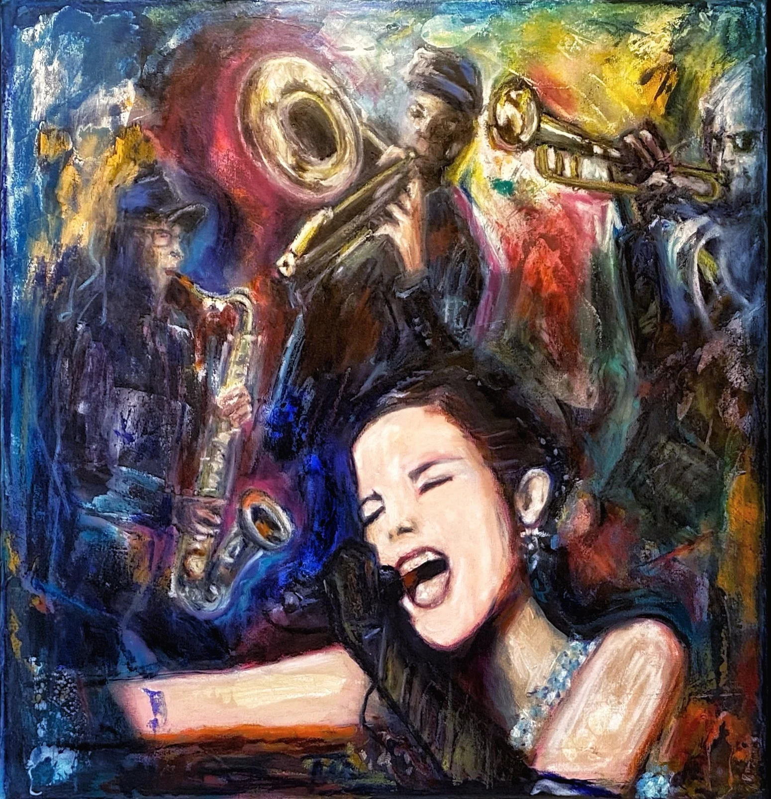 Bonnie | Vorlage zum LP-Cover „Back up the Horns“ | Ölfarbe auf Leinwand