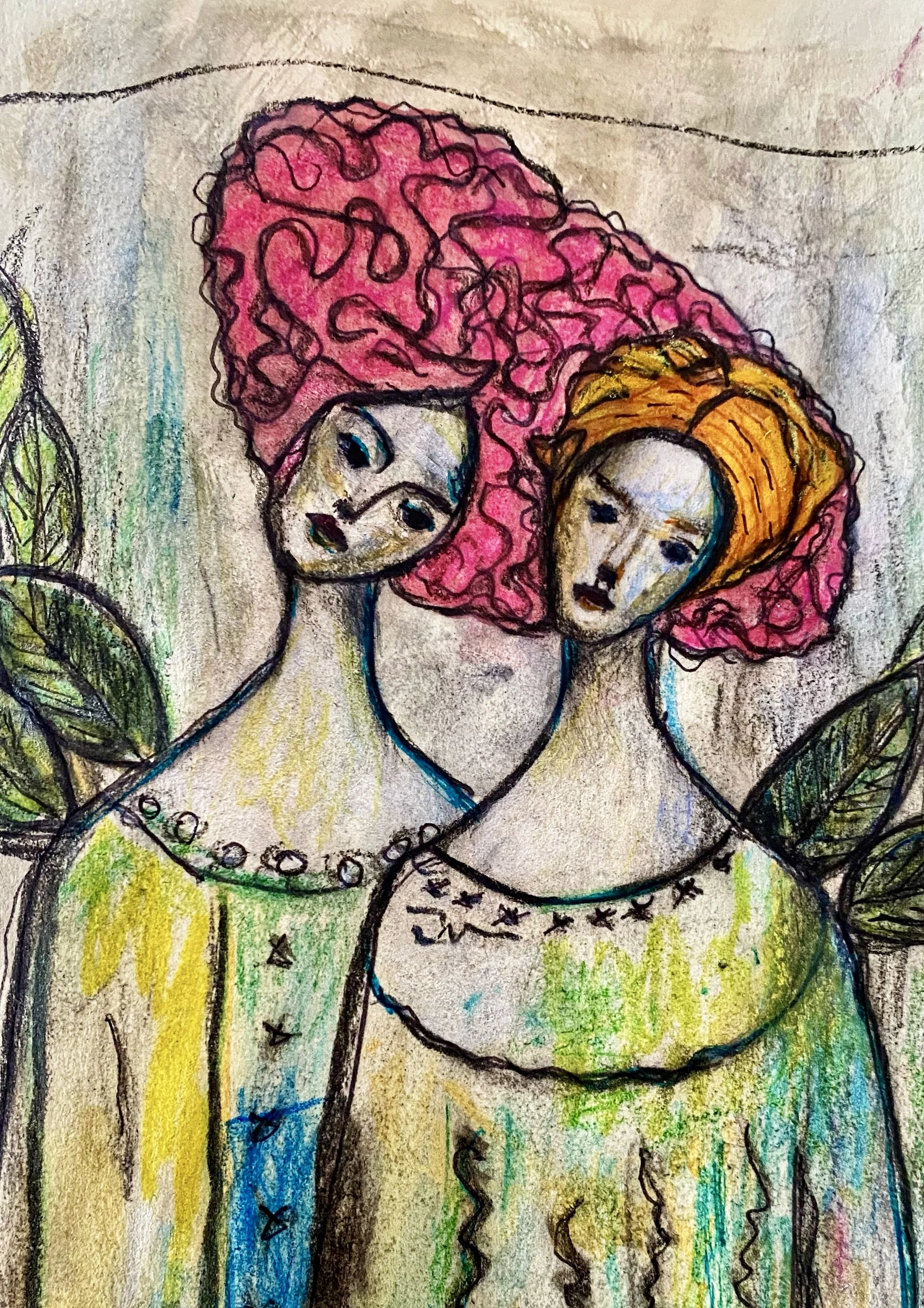 Zwei Grazien | 120 x 120 cm | Acrylfarbe auf Leinwand