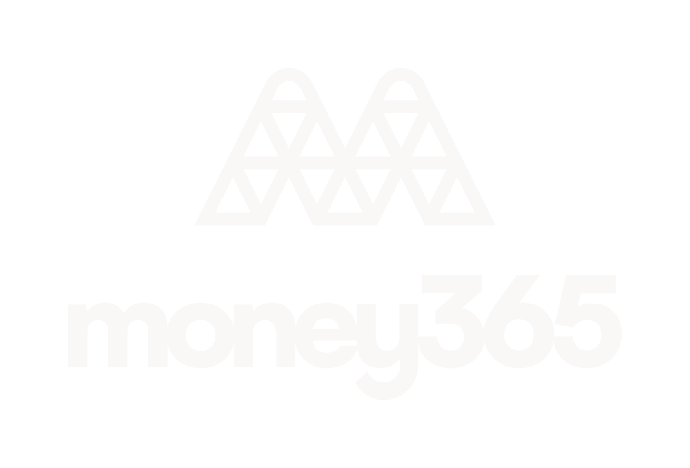 Logo of money365 with a stylized letter M made of geometric shapes above the text 'money365' in white on a black background.