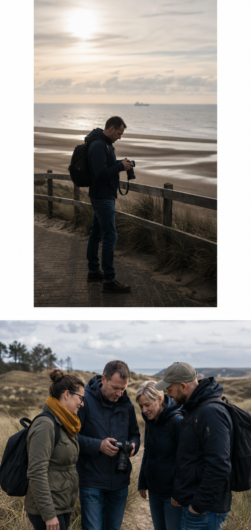 Deelnemers leren anders kijken tijdens een fotografie workshop in de Schoorlse Duinen.