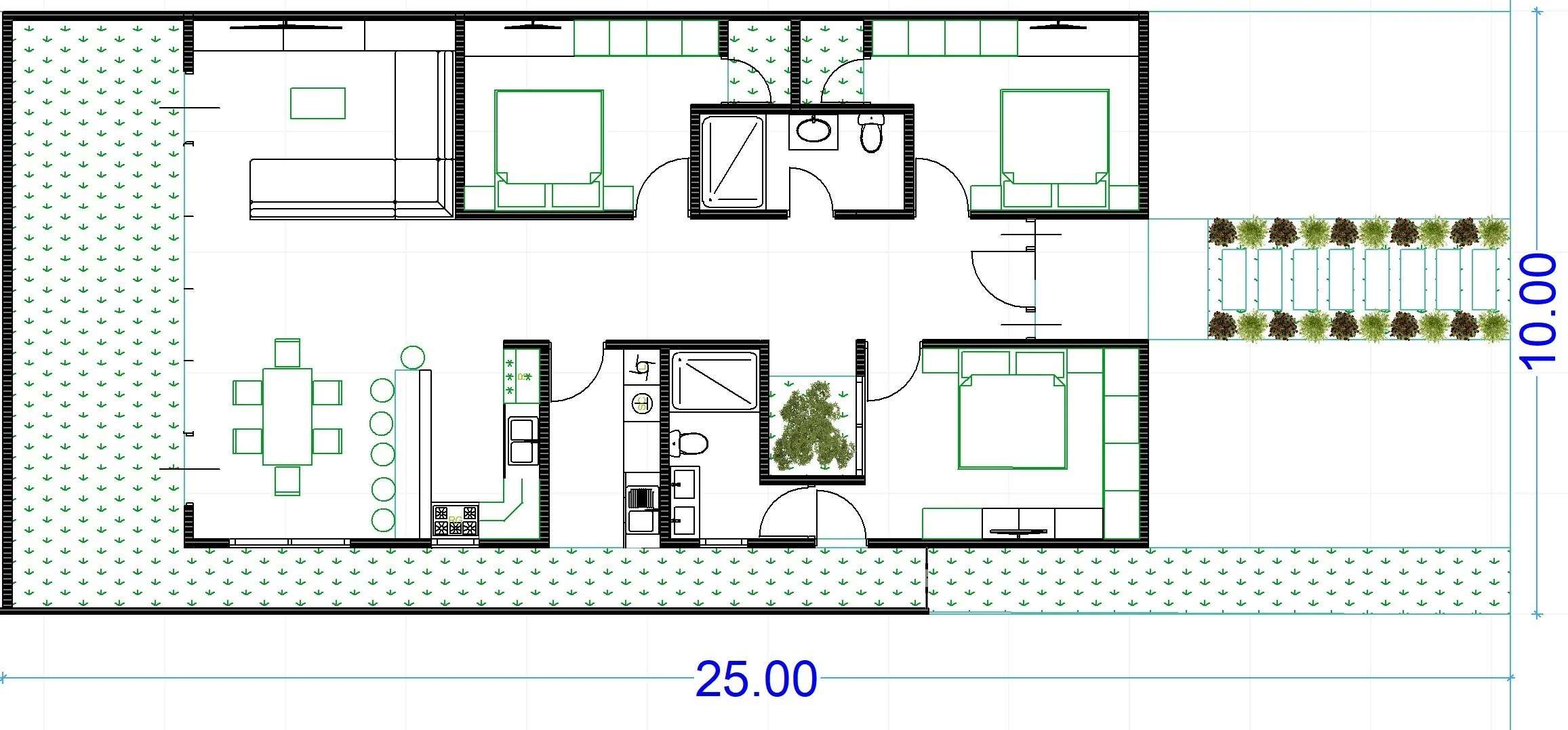planta arquitectónica casa de un nivel