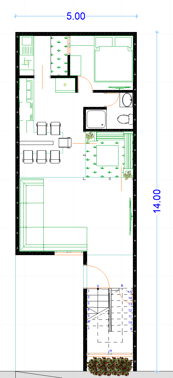 planta arquitectónica nivel 1