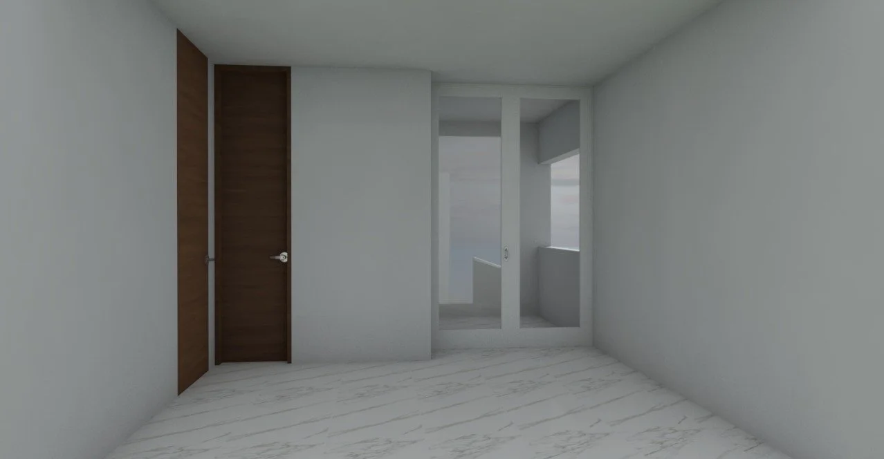 habitación principal modera con balcón