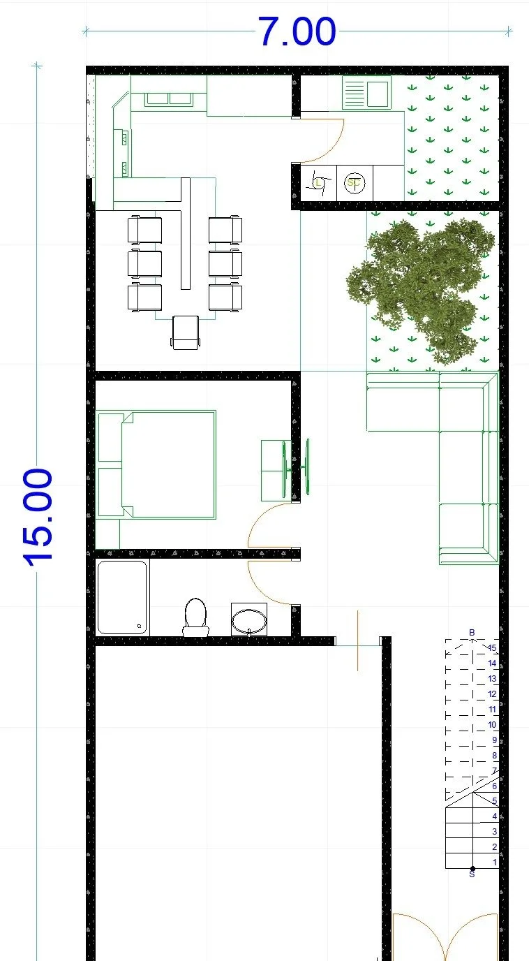 Planta arquitectónica nivel 1