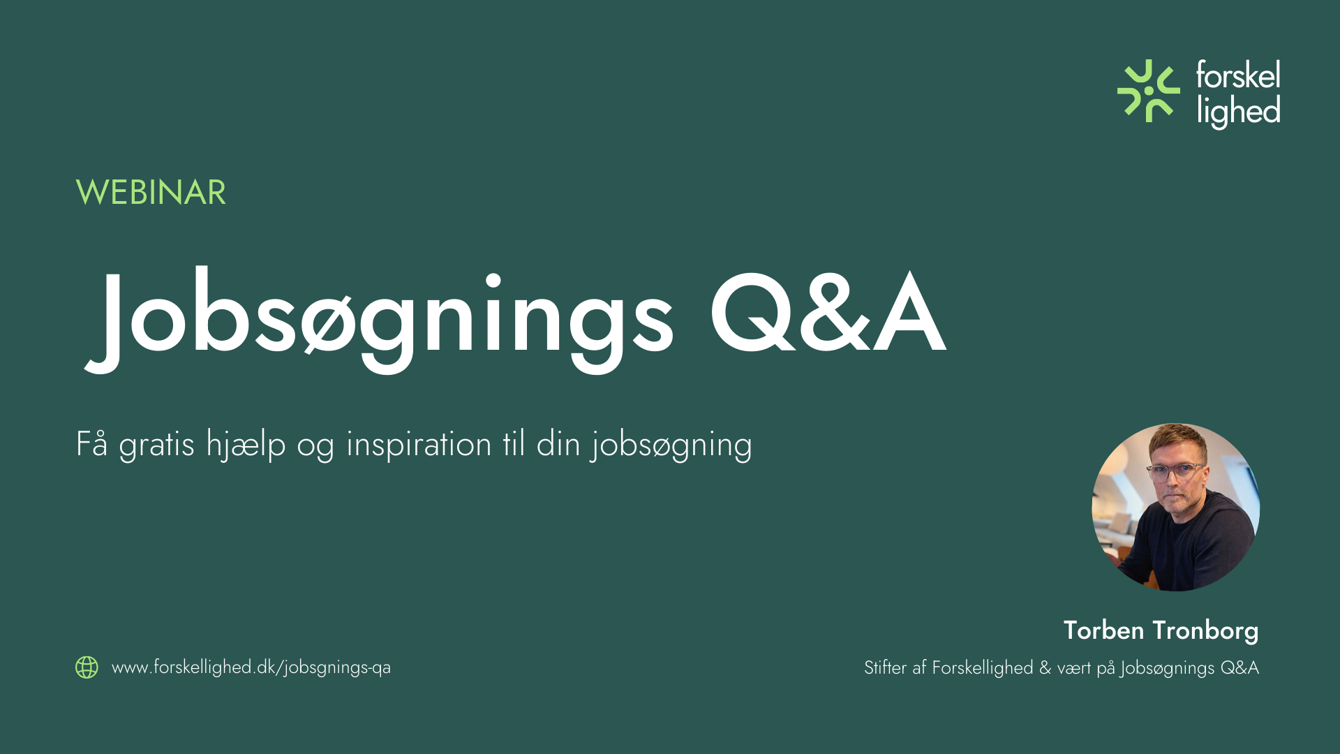 Grafik med teksten "Jobsøgnings" og stikordet "Få gratis hjælp og inspiration til din jobsøgning".