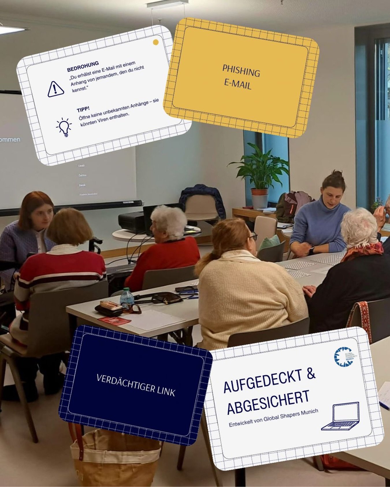 Our cybersecurity team recently stopped by the Zaidmann Senior Center in Munich with one mission: to increase awareness of digital scams! And we brought along our self-developed card game Abgedeckt und Aufgedeckt. Every round sparked more knowledge a