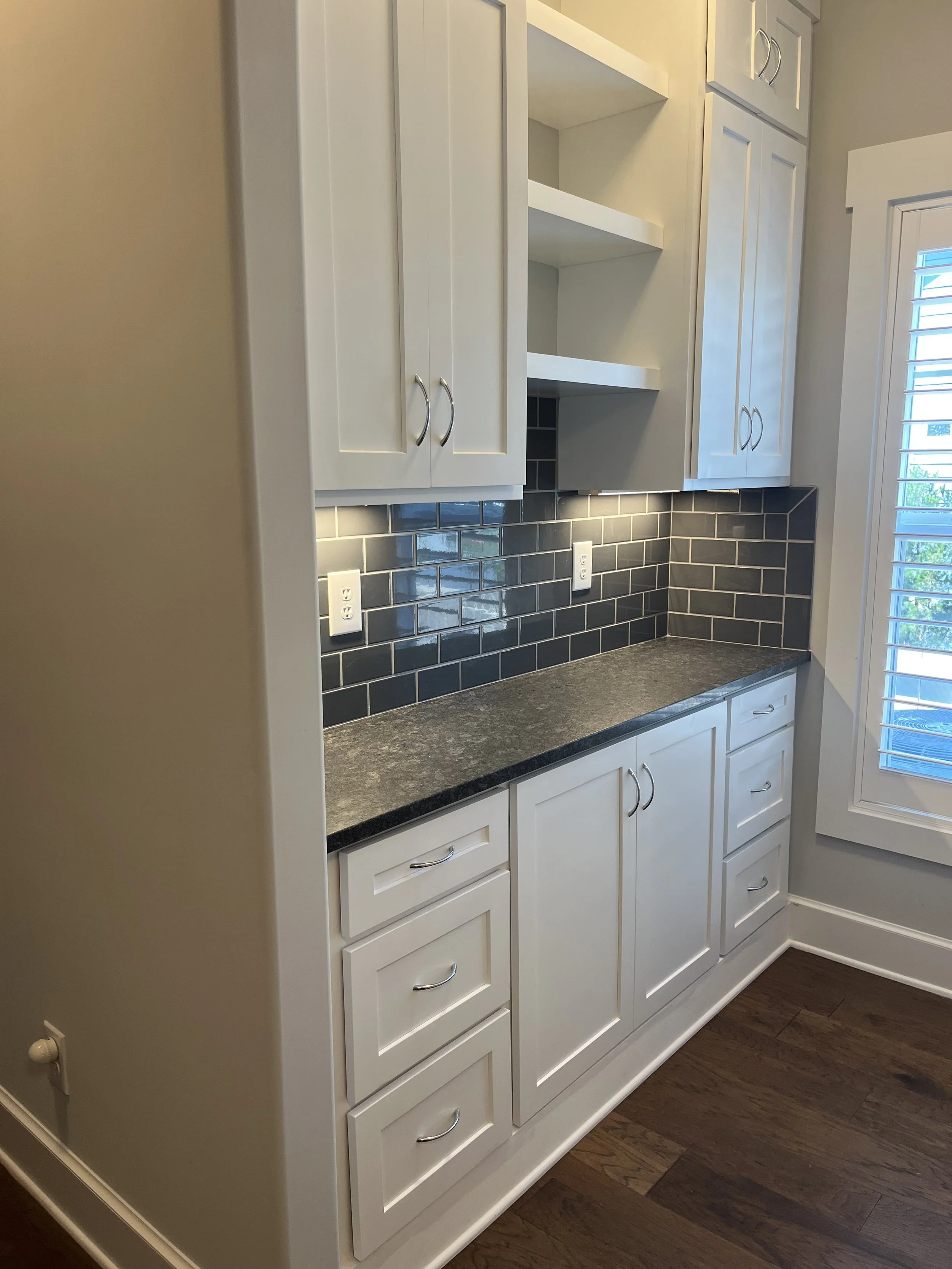 Custom built-ins for appliance nook area