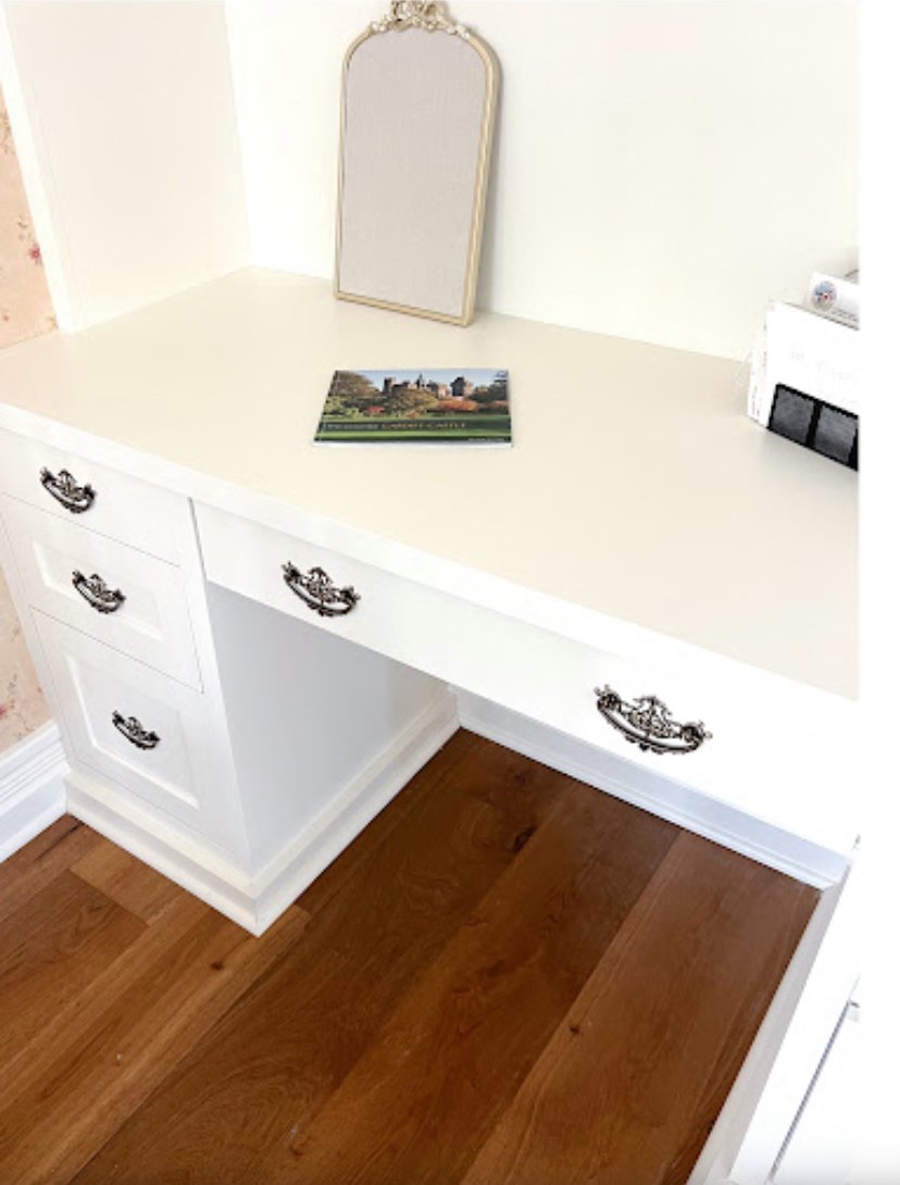 Custom office built-ins with desk area