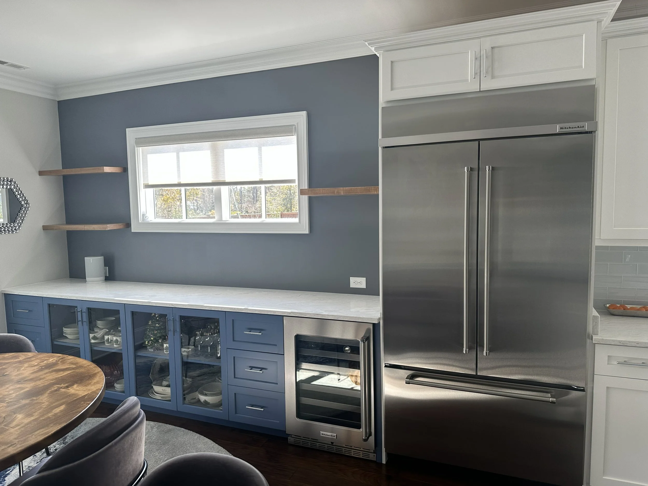 Custom glass cabinets for kitchen