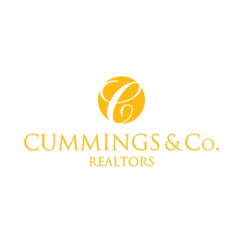 Logo for Cummings & Co. Realtors, featuring a yellow stylized globe and text in yellow and black.