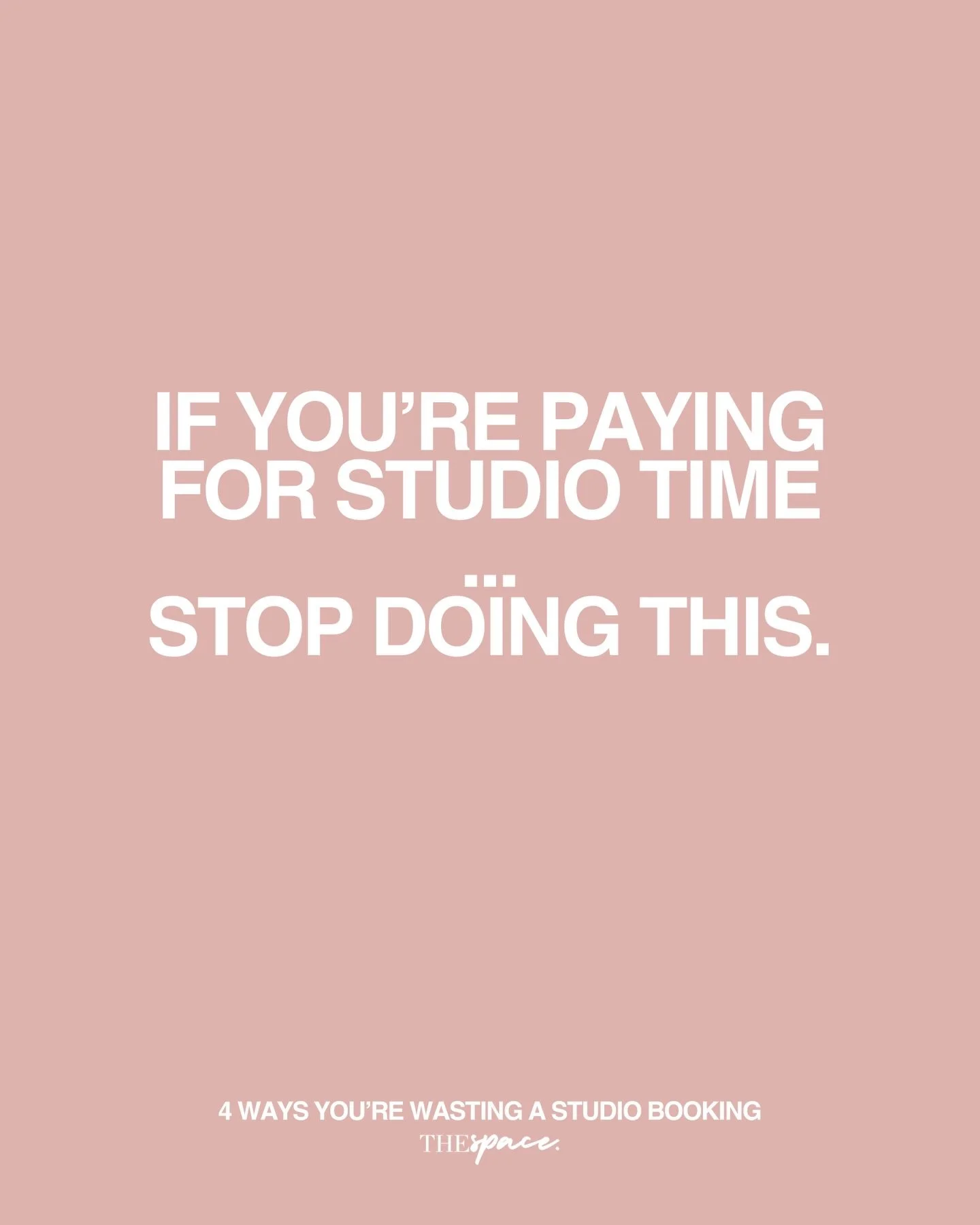 Most people don&rsquo;t waste studio time on purpose.

They just don&rsquo;t plan for scale.

If you&rsquo;re hiring any studio (ideally ours 😘), you should be leaving with content for multiple platforms, multiple crops and multiple weeks.

One book