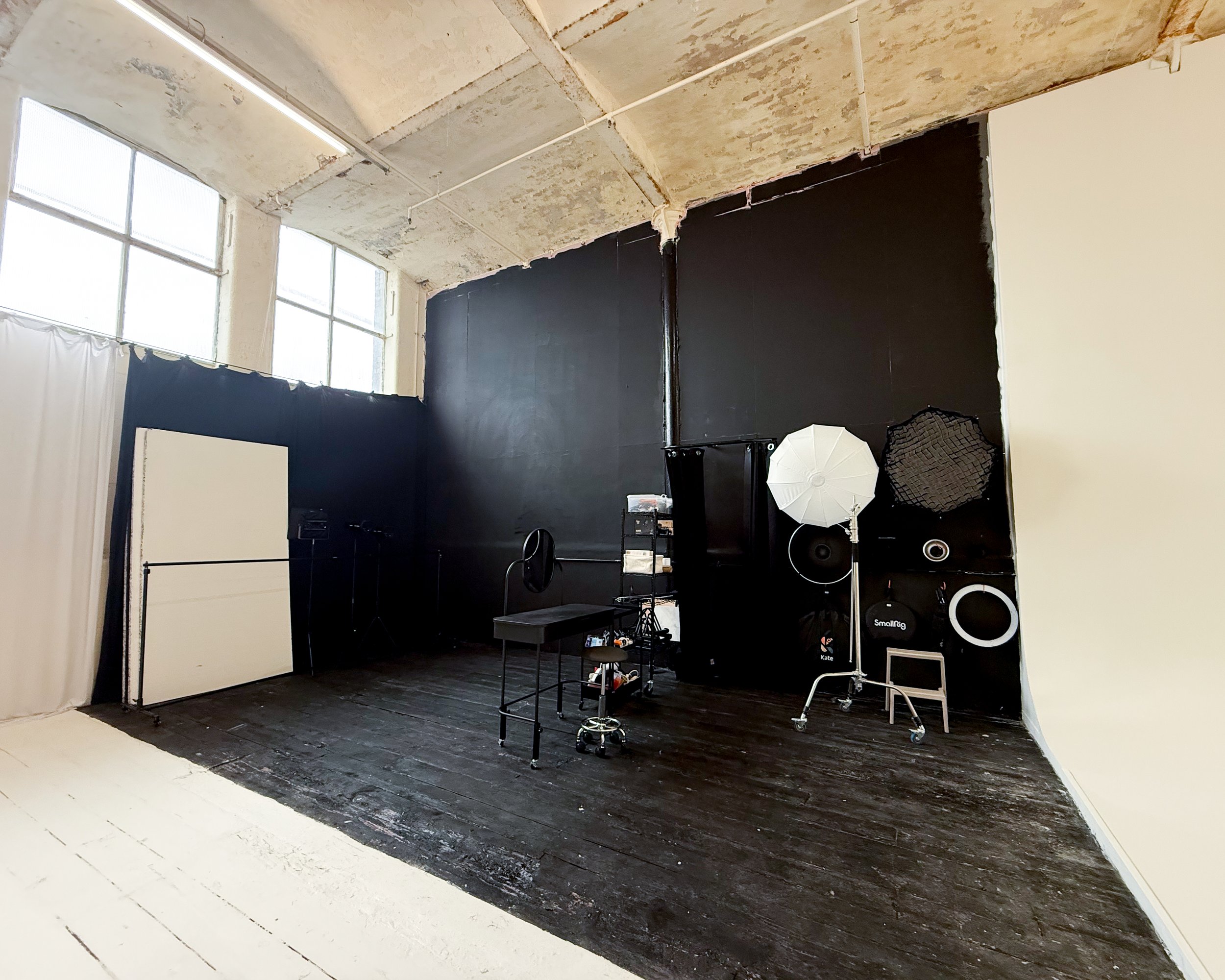 Bright, versatile Manchester studio used for photoshoots, video campaigns, and beauty content production.