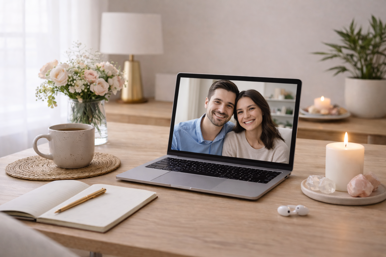 A calm visual representing relationship therapy and counselling focused on emotional healing and self-awareness