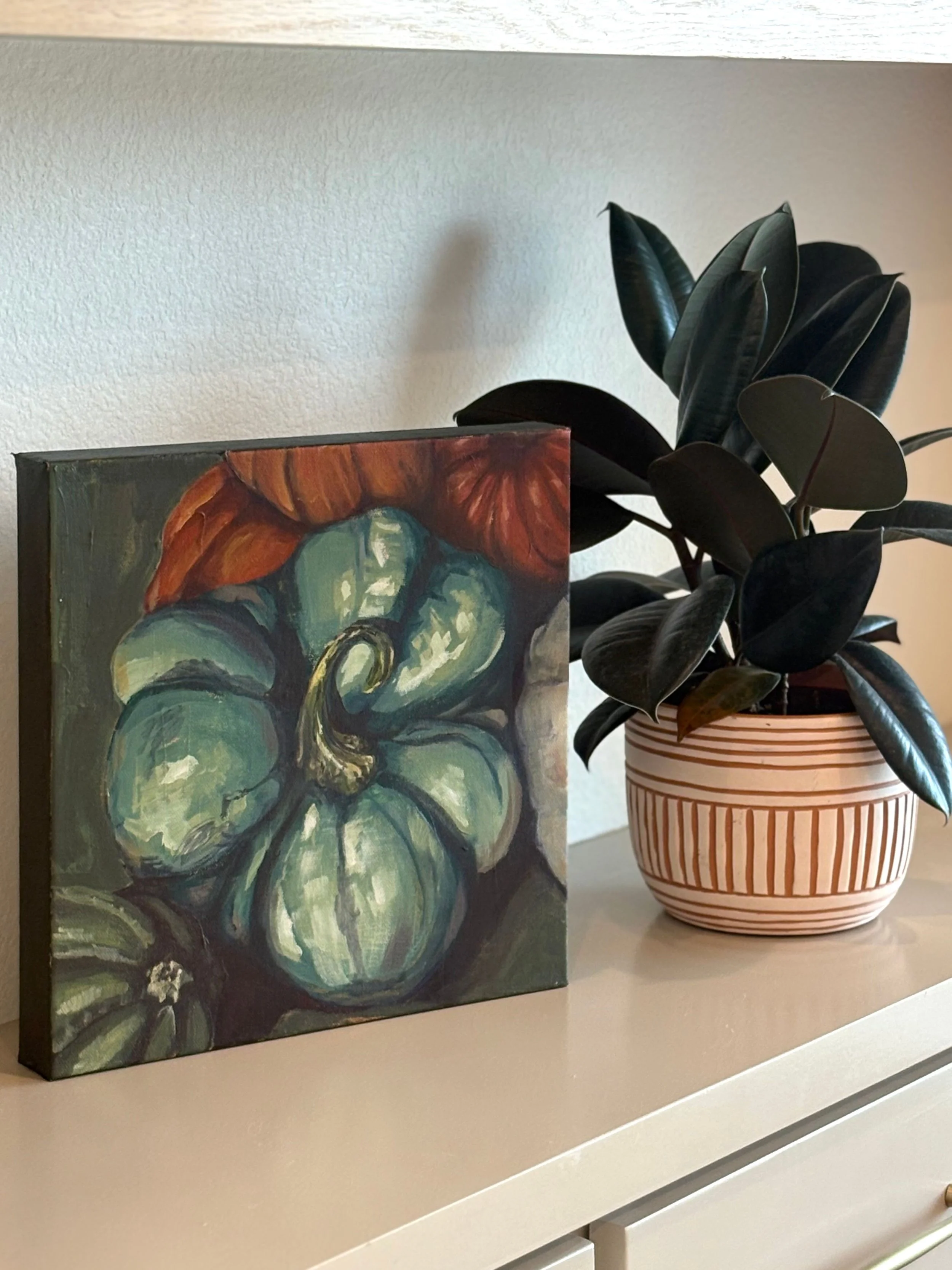 blue pumpkin with plant.jpg