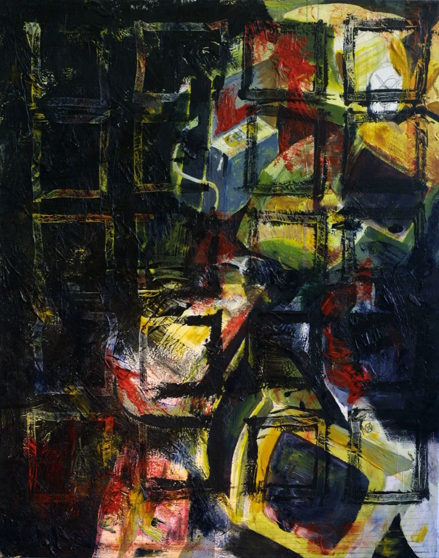 TV Wasteland, acrylic and caulking on canvas, 60 x 84 inches, 2009 - NFS