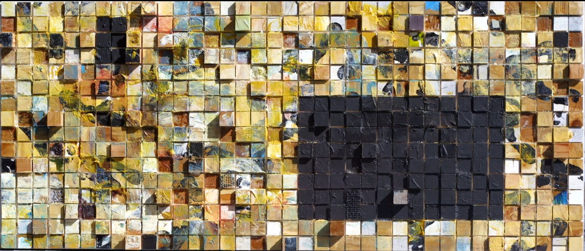 Untitled, Acrylic, graphite, and caulking on wood, 36 x 96 inches, 2008 - NFS