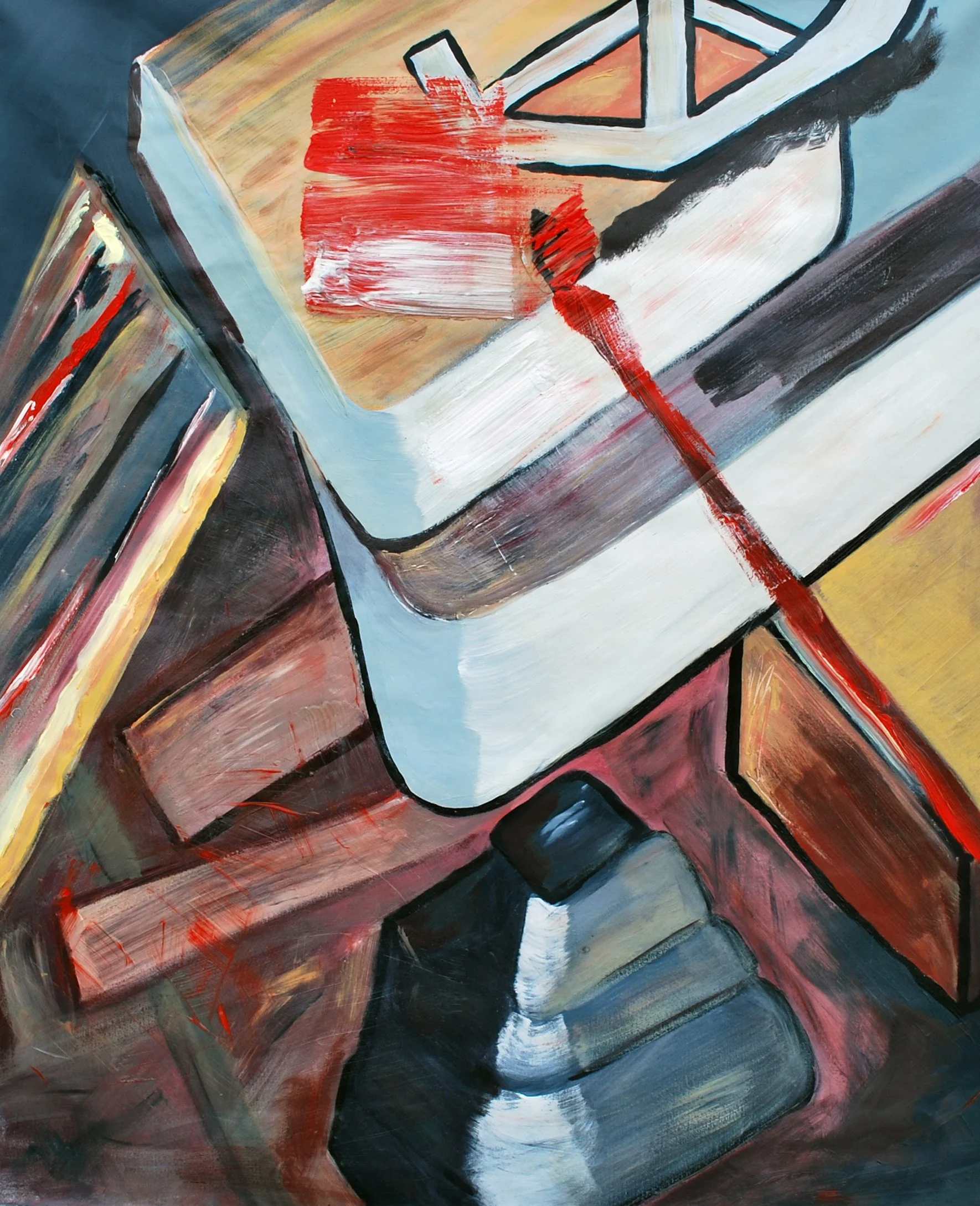 Trash Pile, I, acrylic and caulking on canvas, 48 x 72 inches, 2008 - NFS
