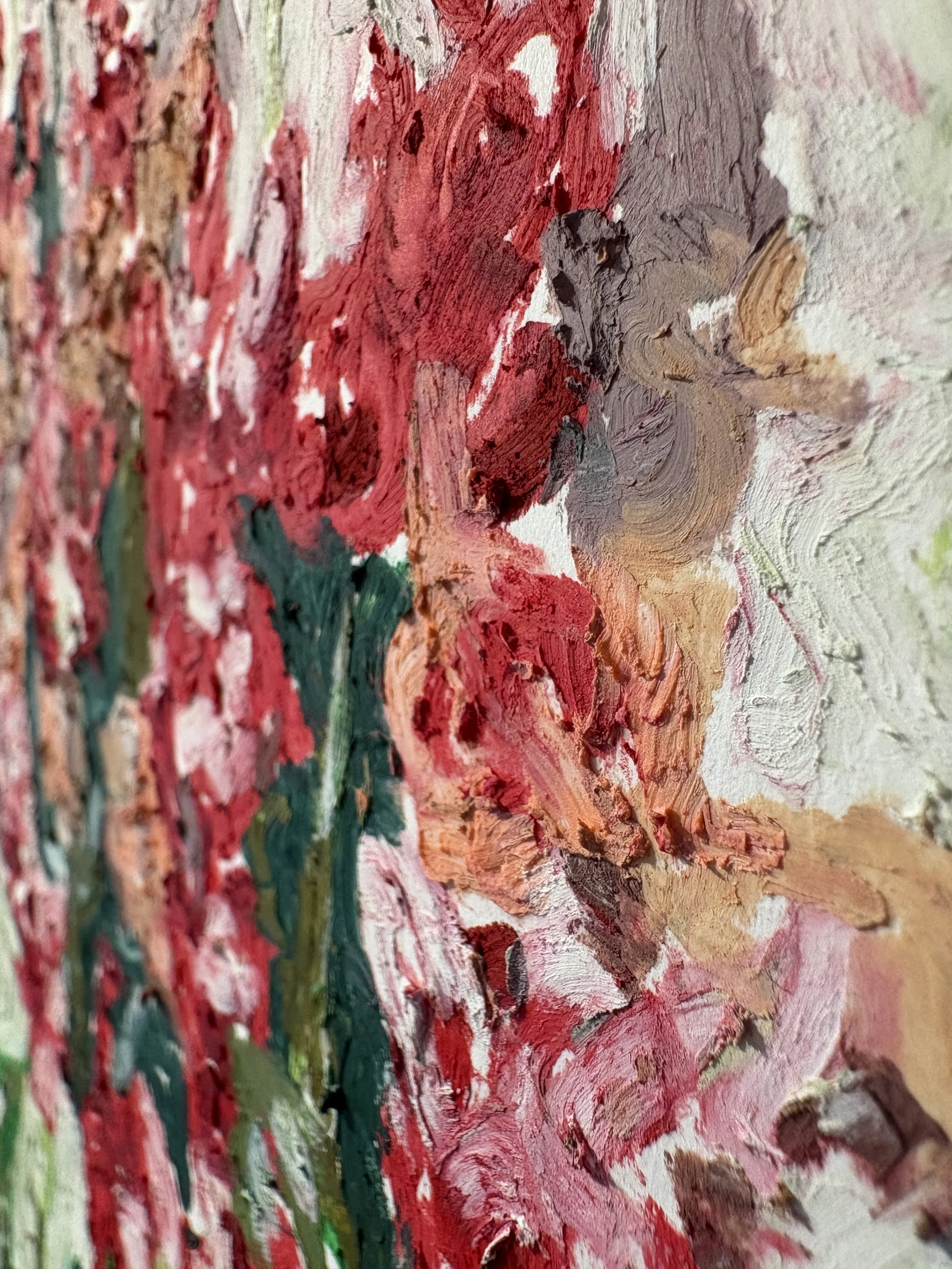 unique and artistic oil pastel drawing of snapdragons using impasto technique