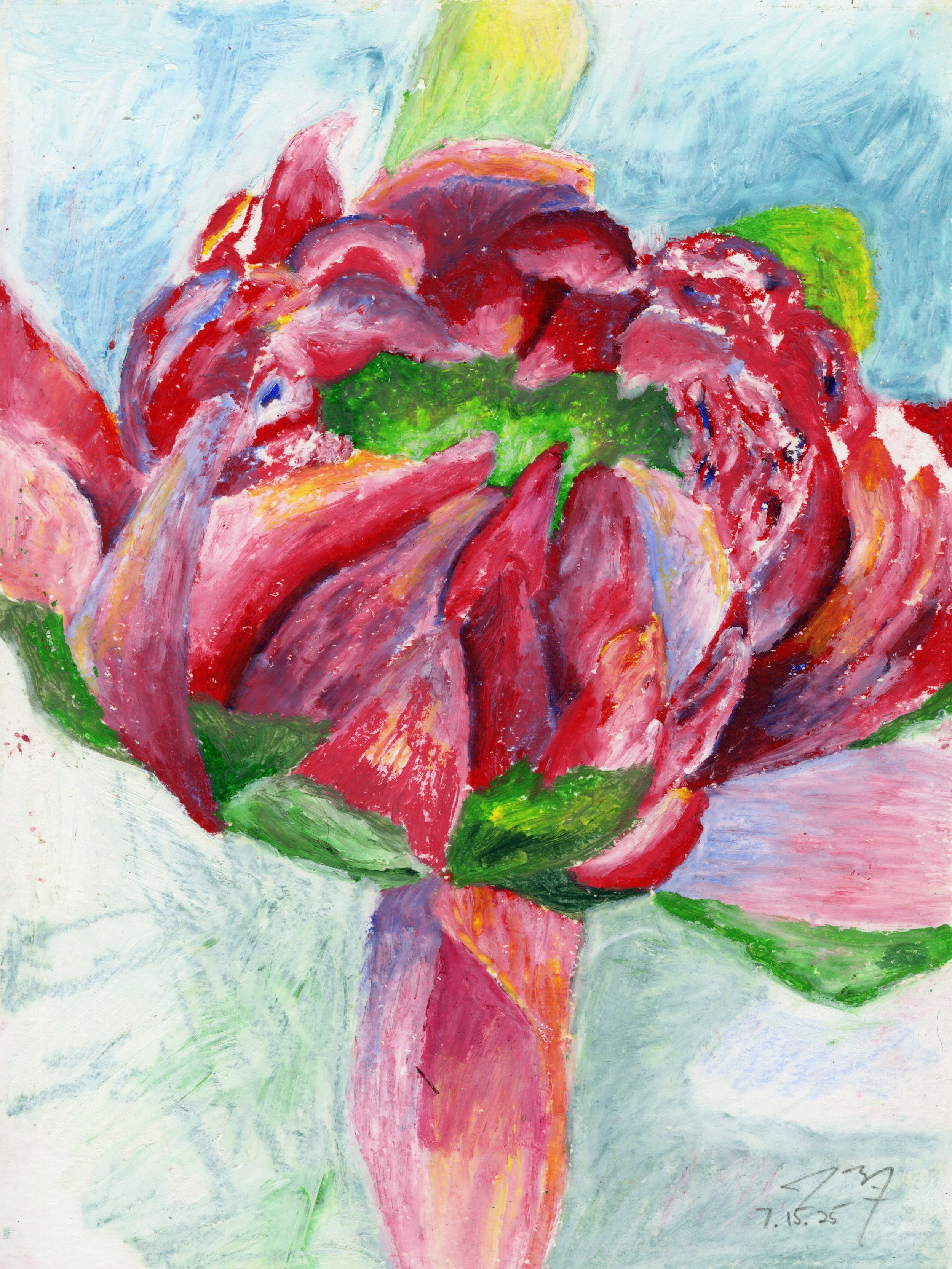 Still Life Study, no. VI, oil pastel on paper, 9 in. x 12 in., 2025 - sold