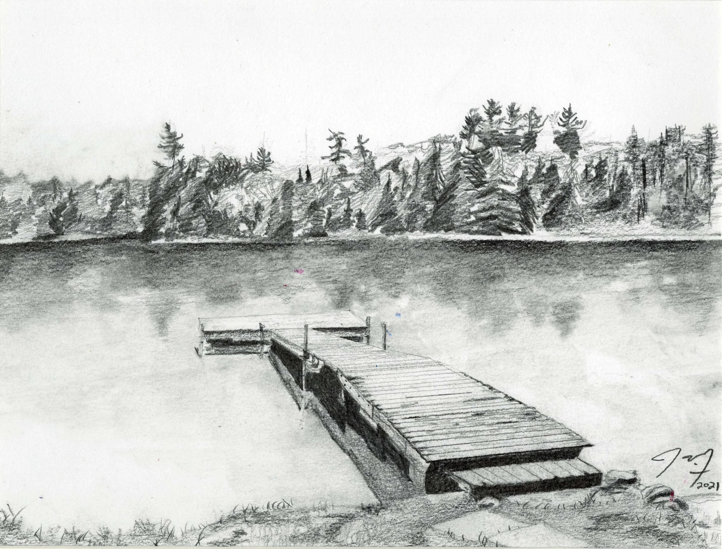 Fall, graphite on paper, 12 x 9 inches , 2021 -  $300