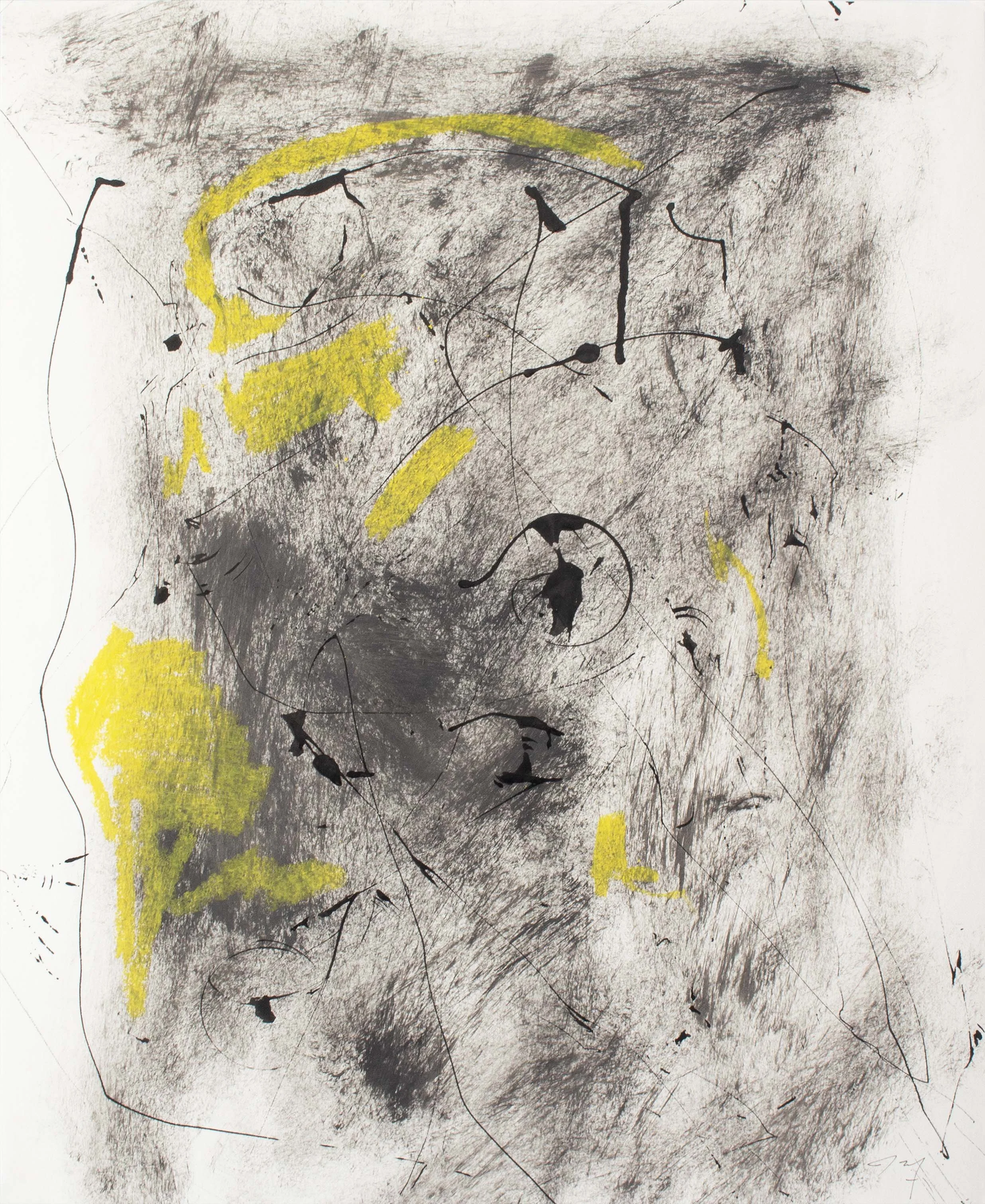 Composition V, ink, acrylic, and oil pastel on paper, 16 x 20 inches, 2016 - $350 