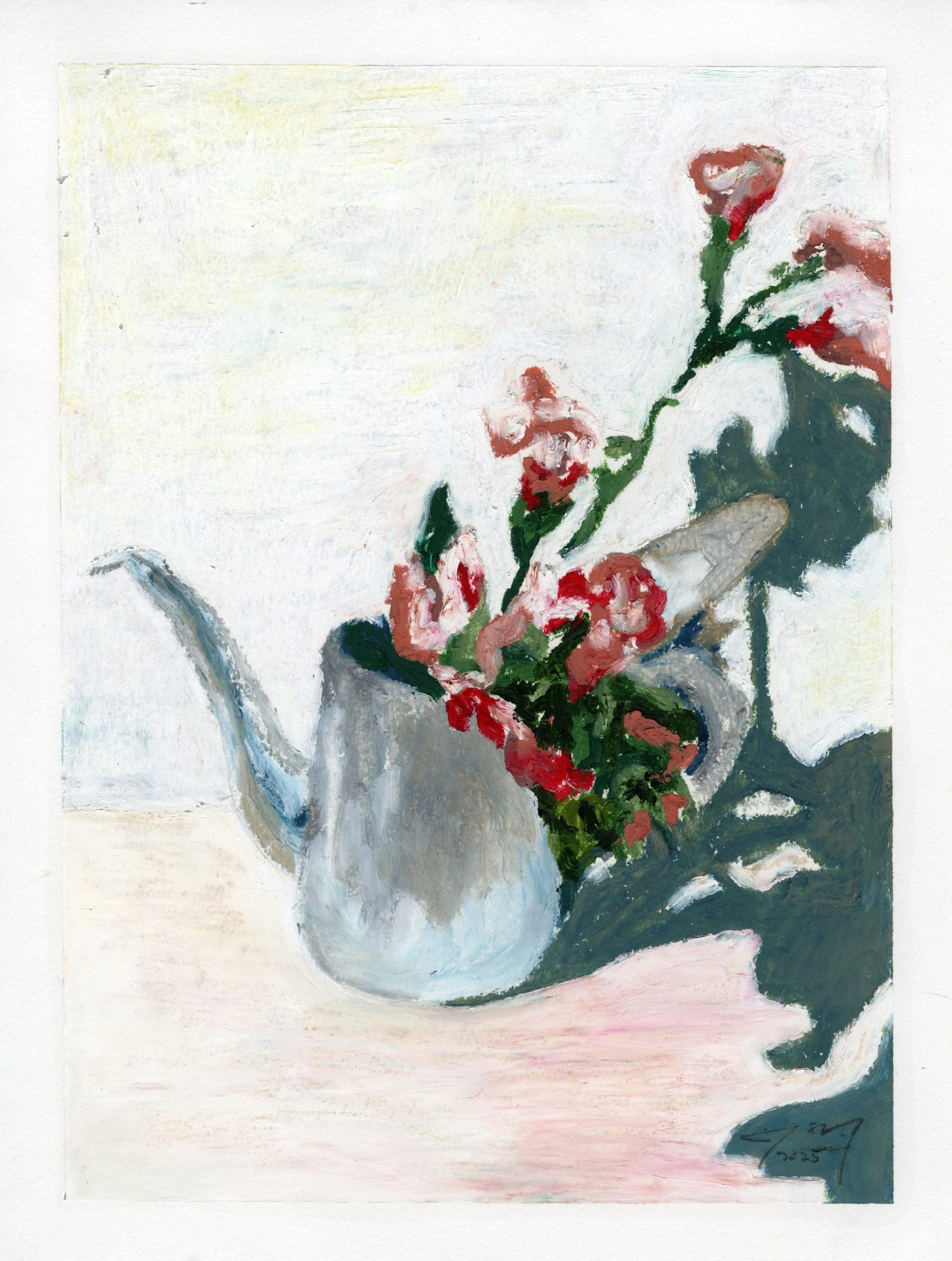 Snapdragon Shadow Series, IV, oil pastel on paper, 9 in. x 12 in., 2025 - available for purchase $500.00