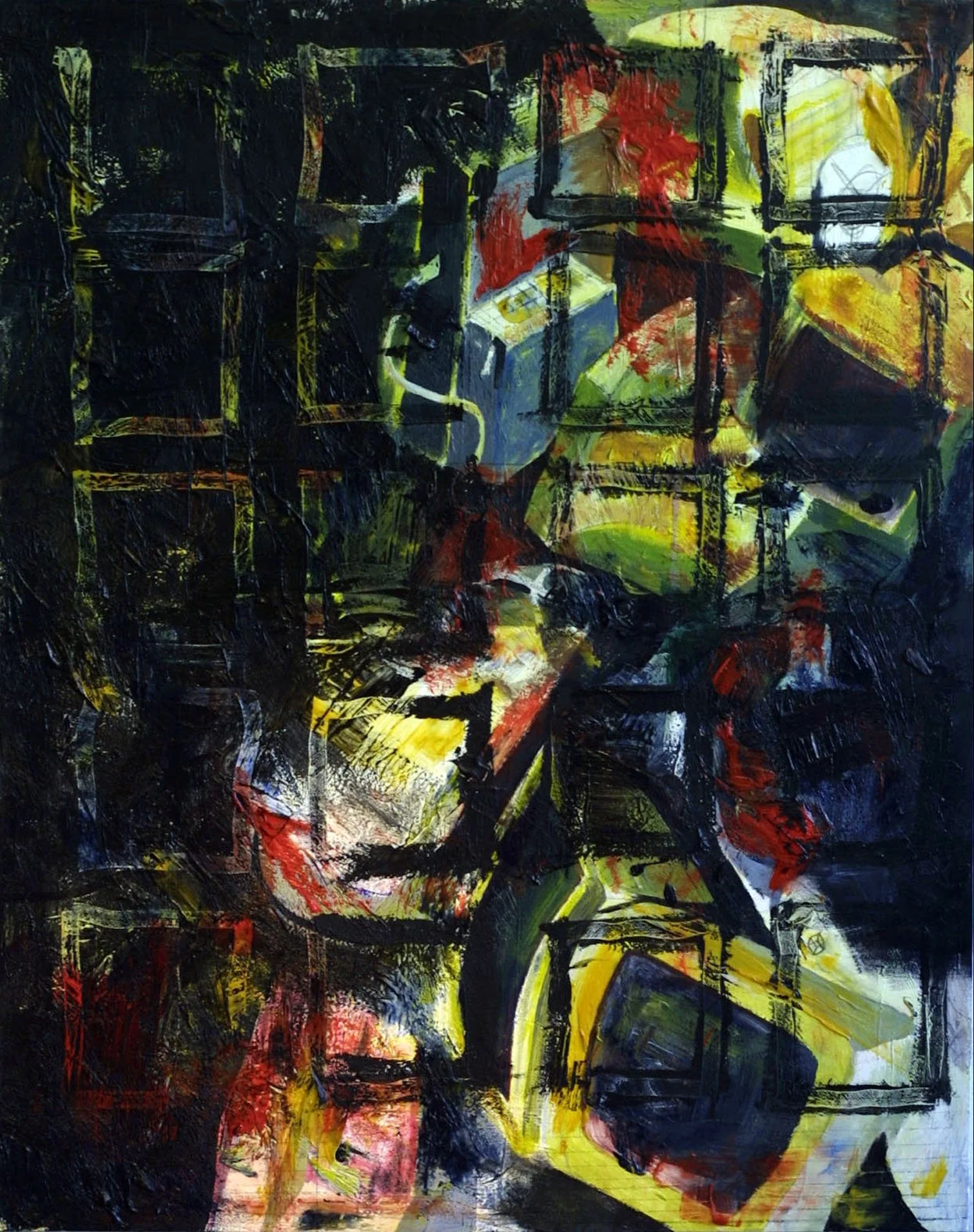 Trash Pile, Acrylic and caulking on canvas, 96 x 60 inches, 2008 - NFS